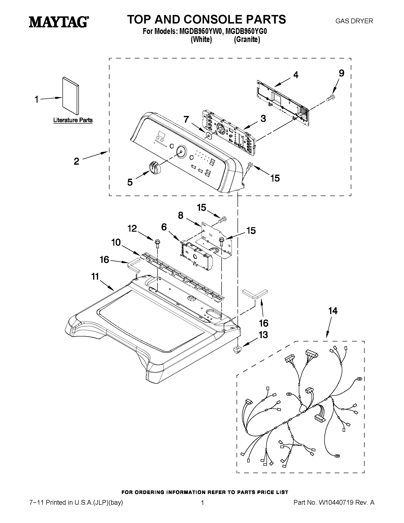 01 - TOP AND CONSOLE PARTS