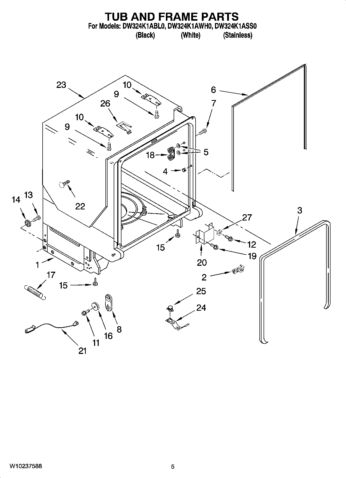 05 - TUB AND FRAME PARTS