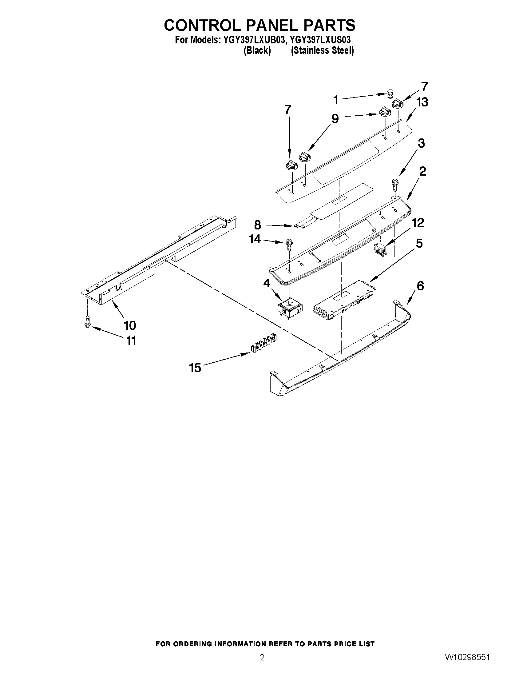 02 - CONTROL PANEL PARTS