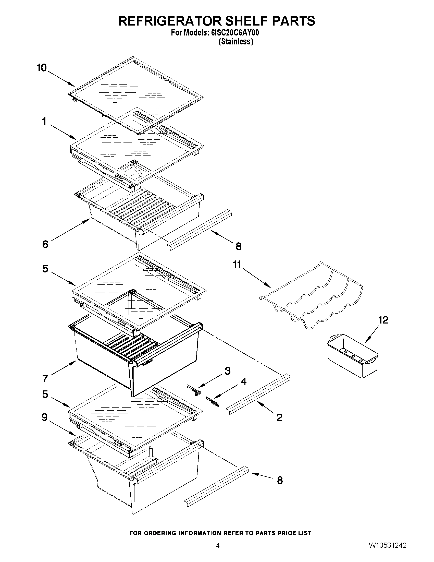 03 - REFRIGERATOR SHELF PARTS