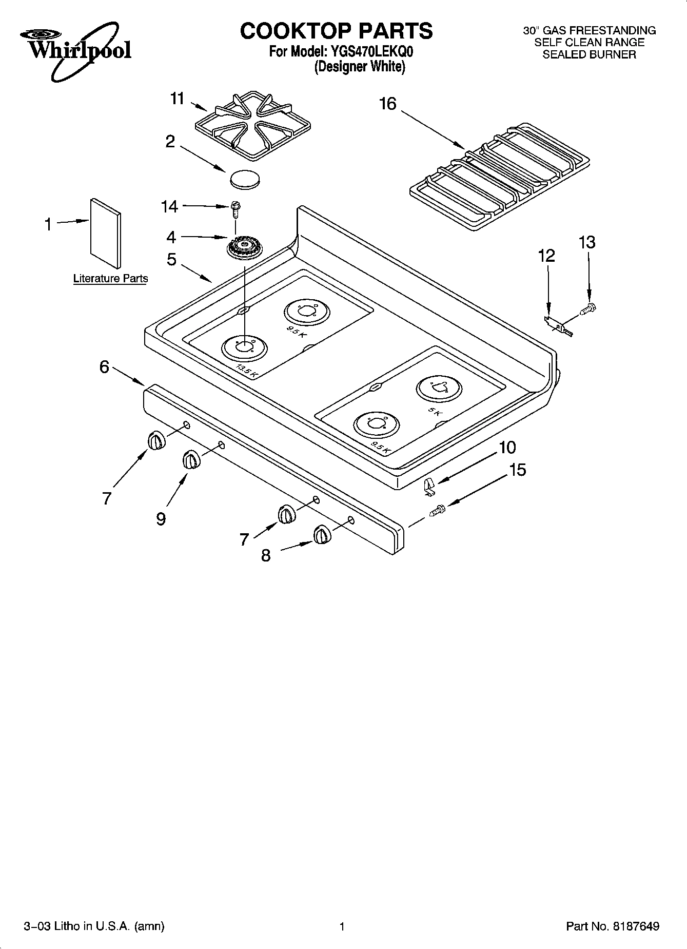 01 - COOKTOP PARTS