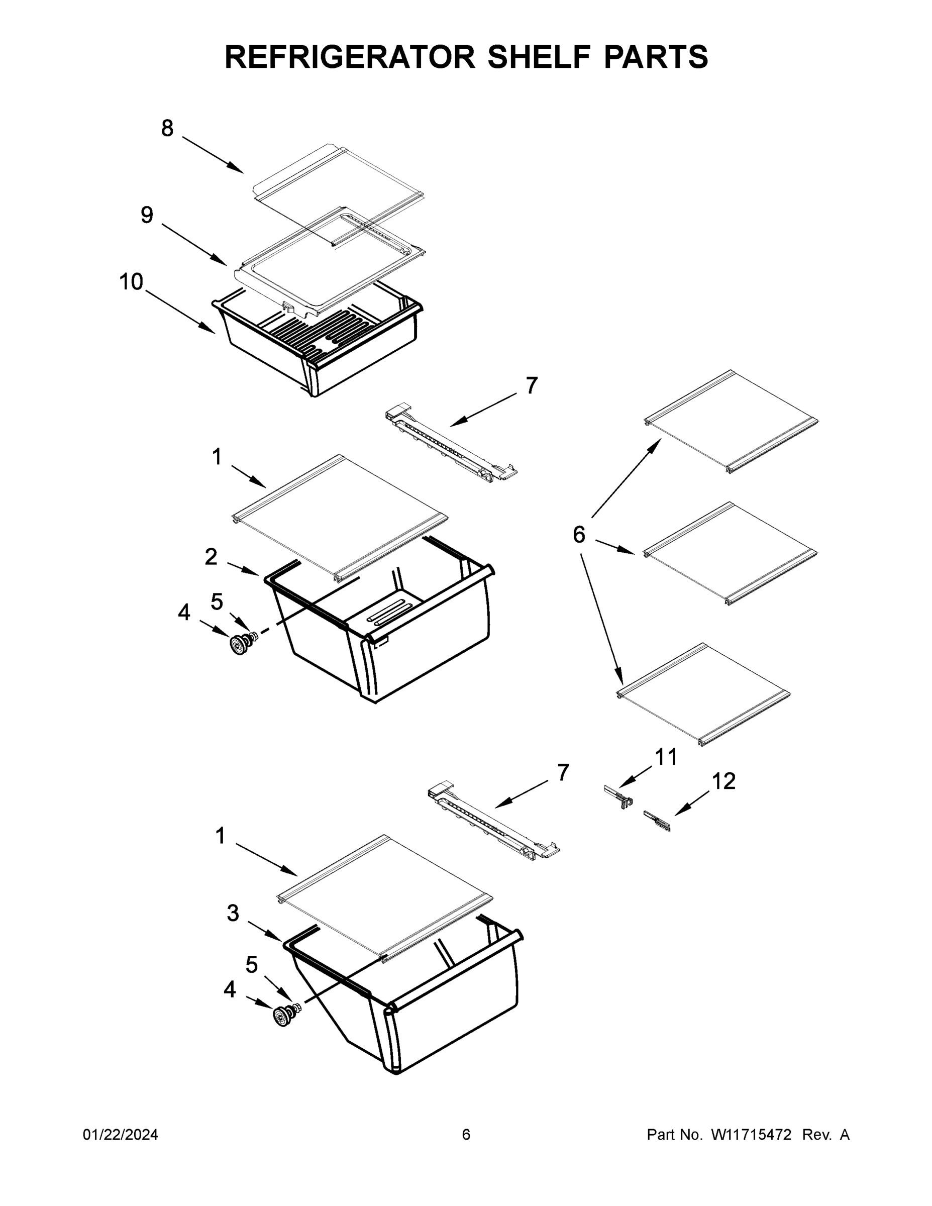 04 - REFRIGERATOR SHELF PARTS