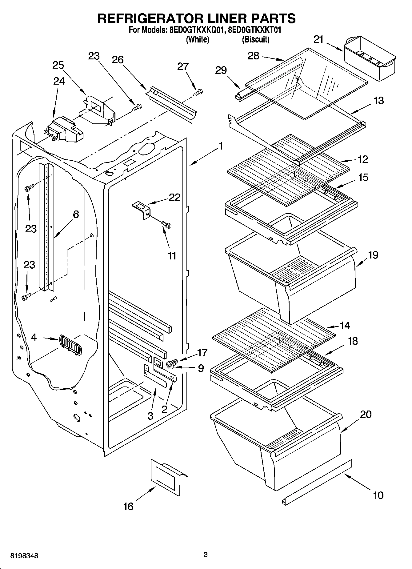 02 - REFRIGERATOR LINER PARTS