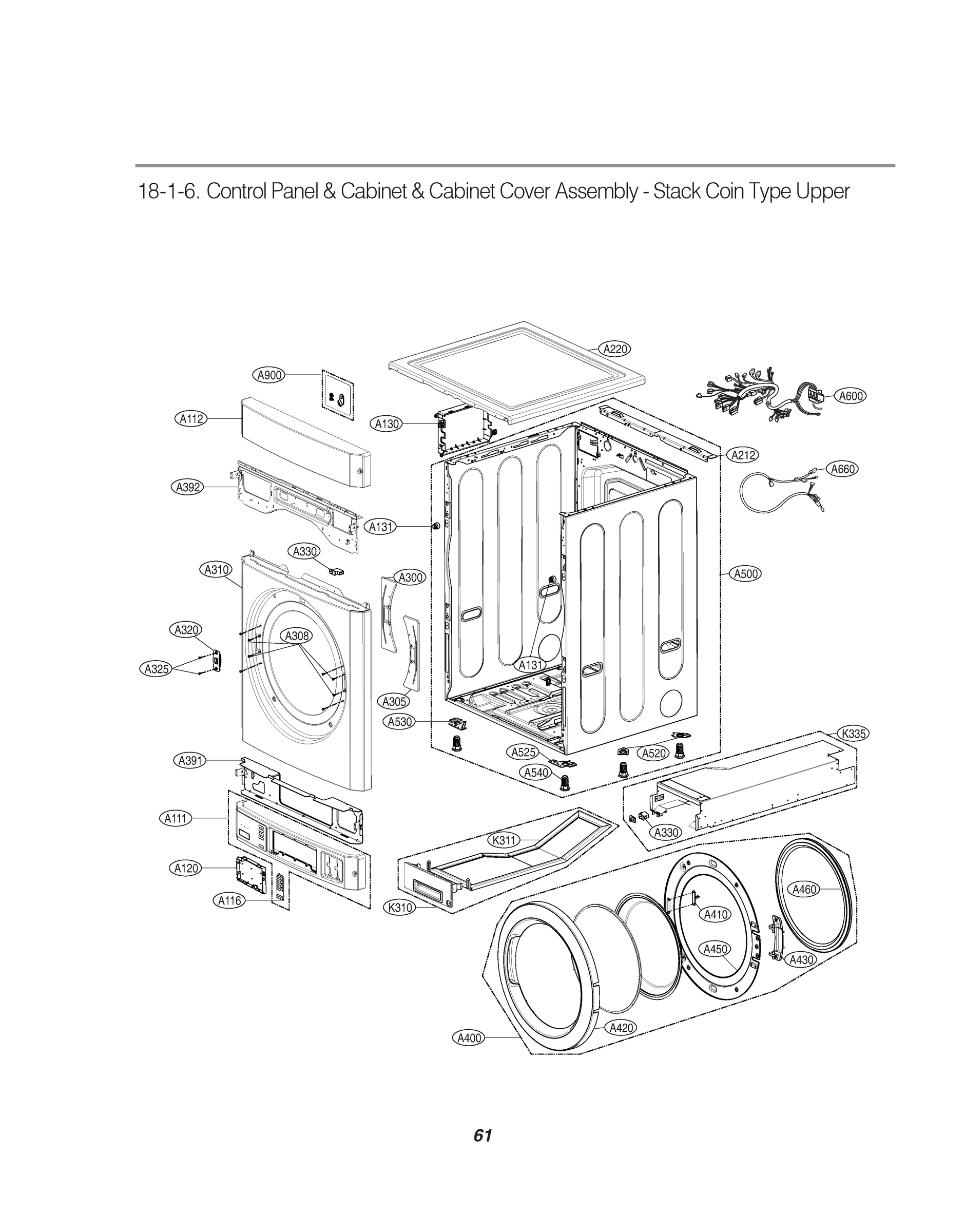 UPPER CONTROL PANEL & CABINET & CABINET COVER ASSEMBLY