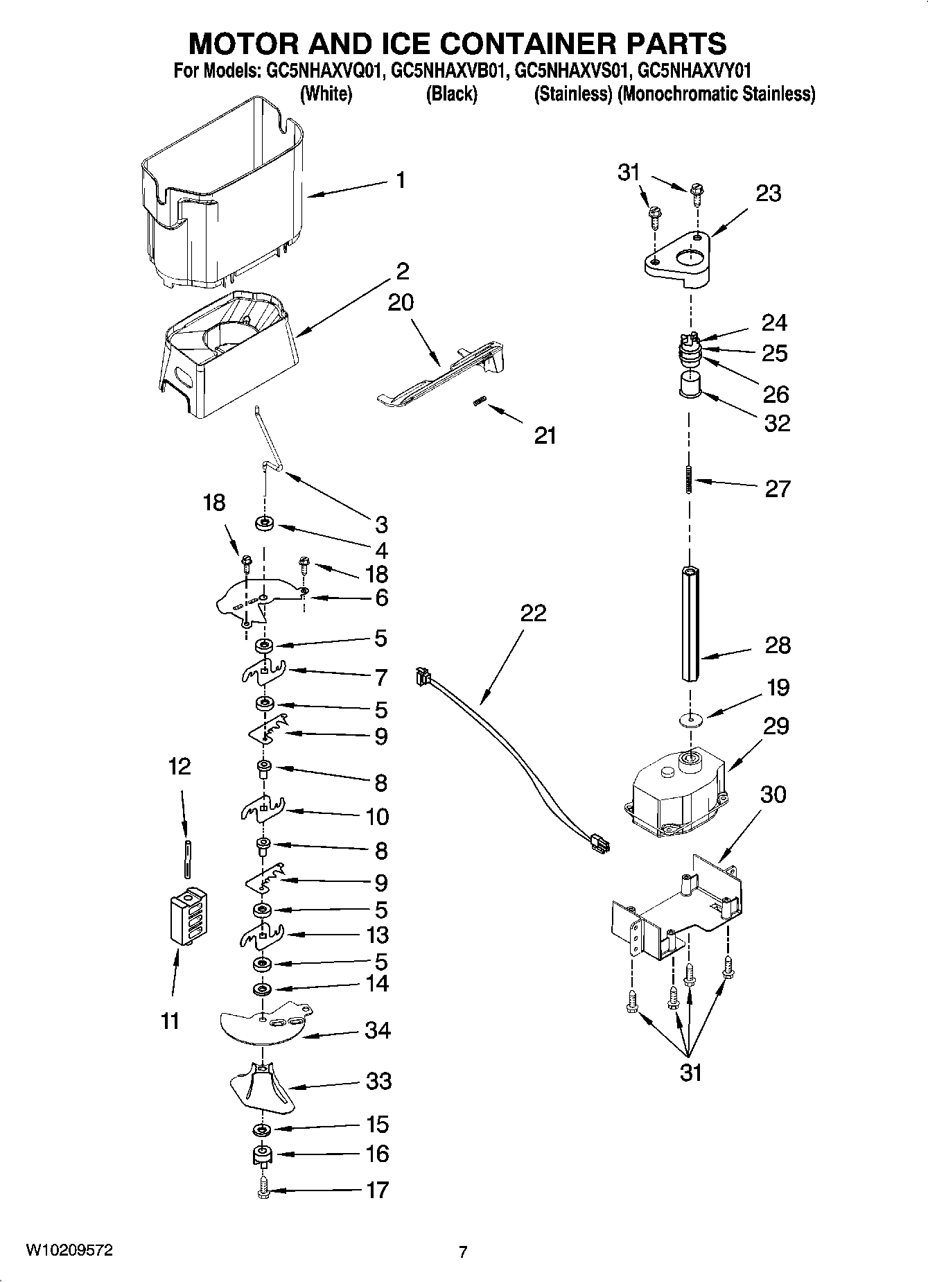 05 - MOTOR AND ICE CONTAINER PARTS