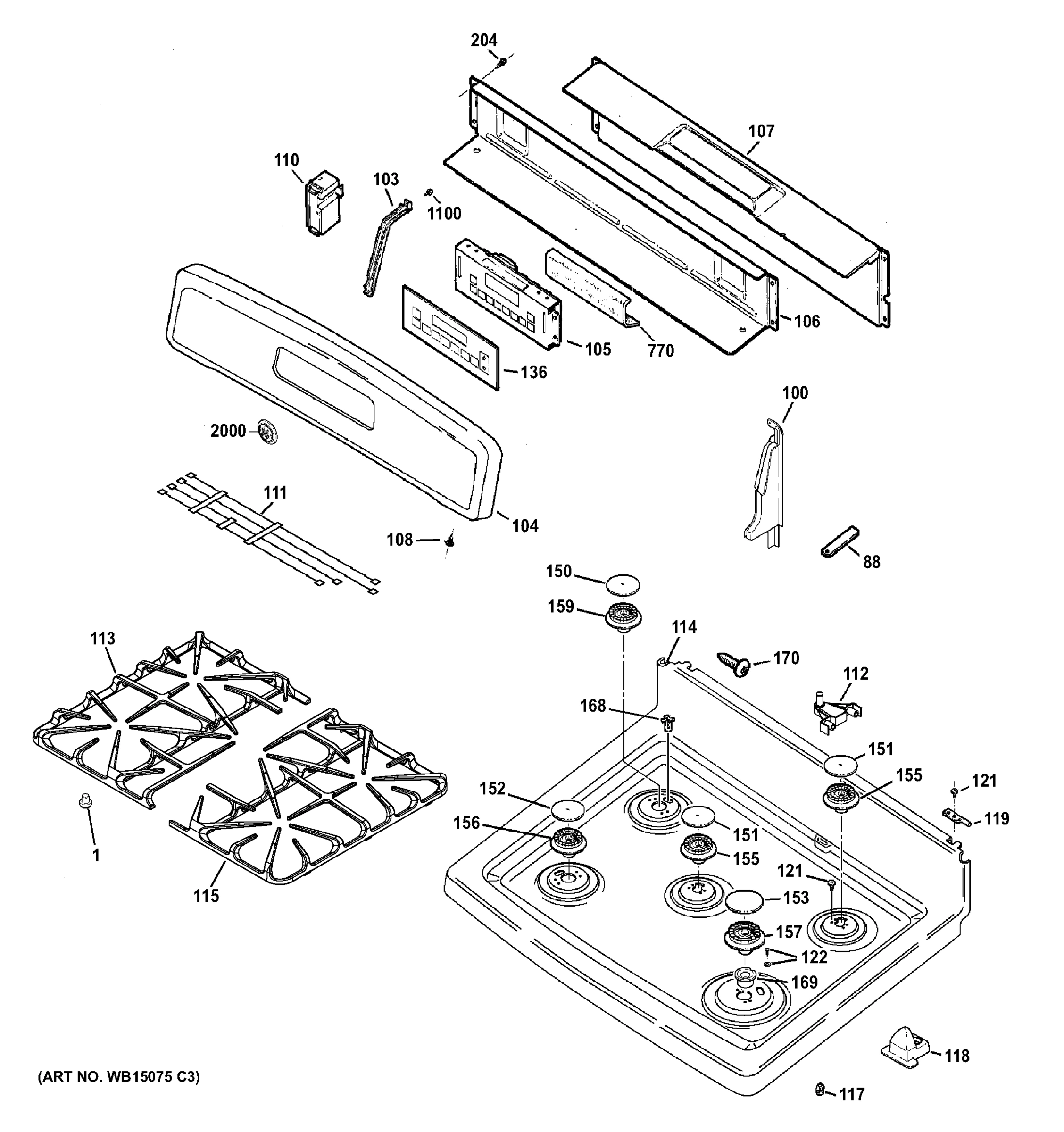 CONTROL PANEL & COOKTOP