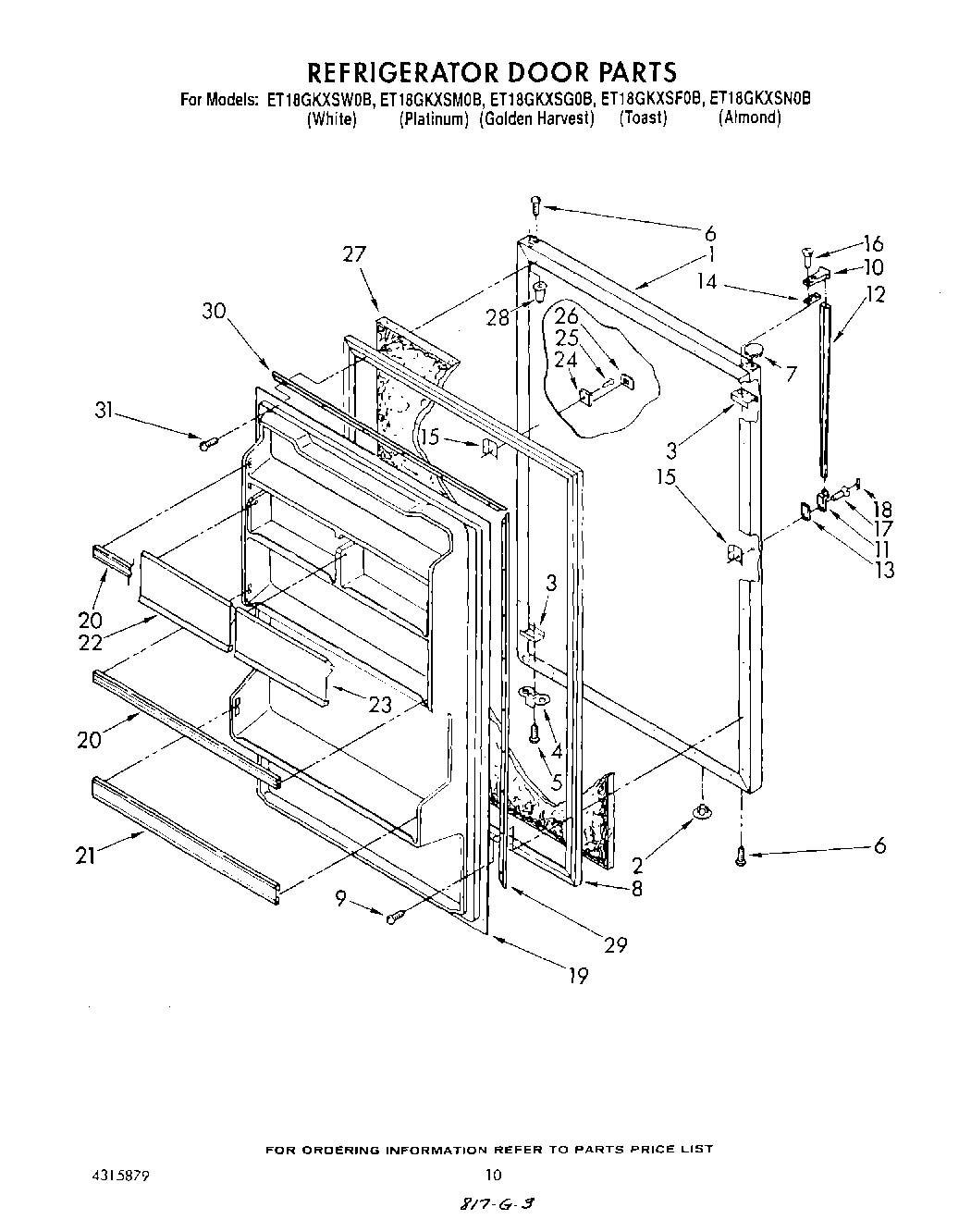 08 - REFRIGERATOR DOOR , NOT ILLUSTRATED