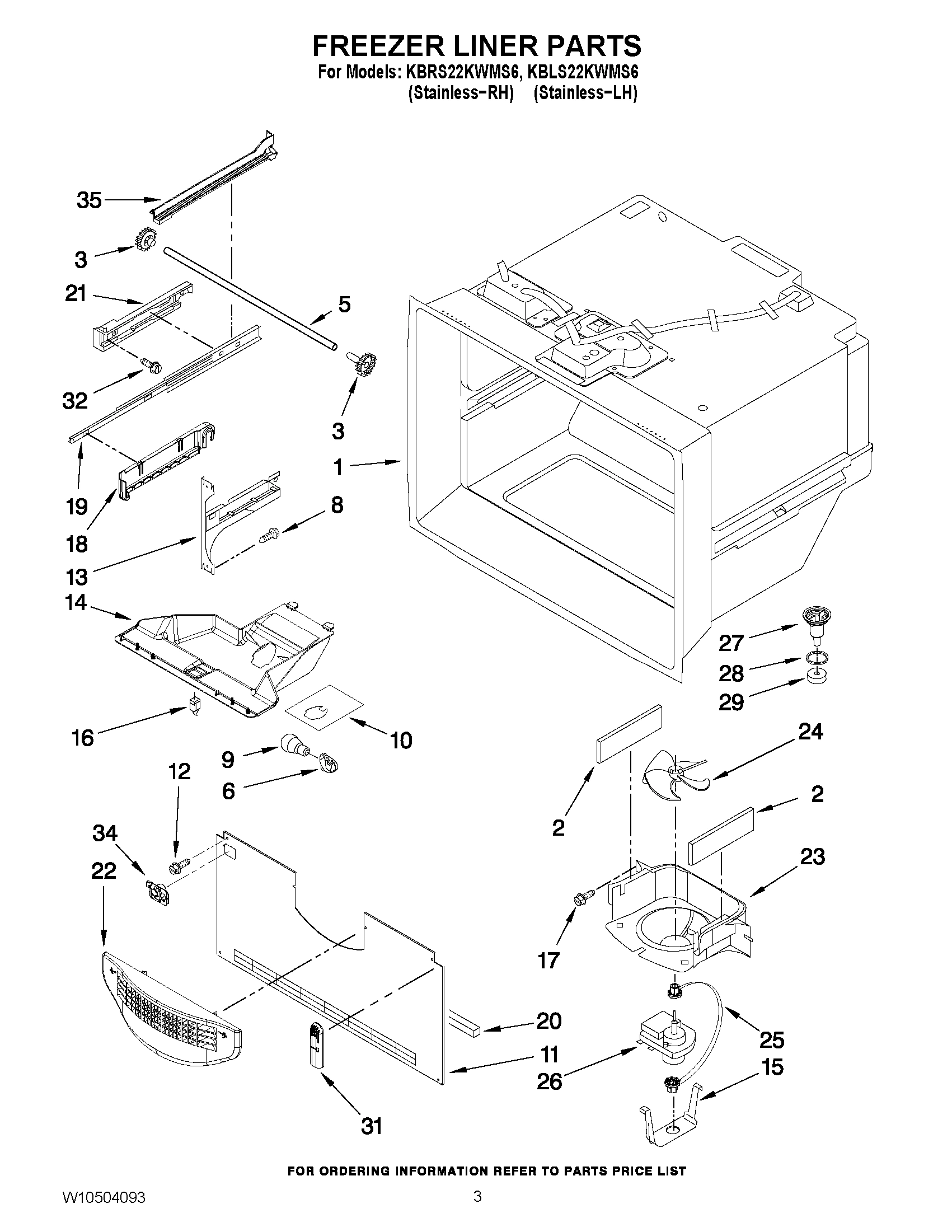 02 - FREEZER LINER PARTS