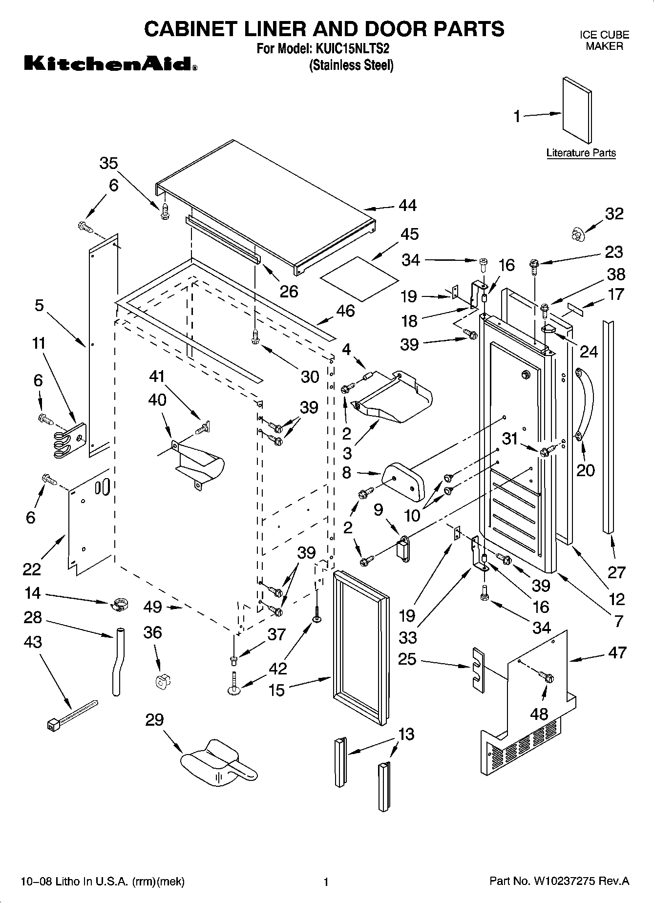01 - CABINET LINER AND DOOR PARTS