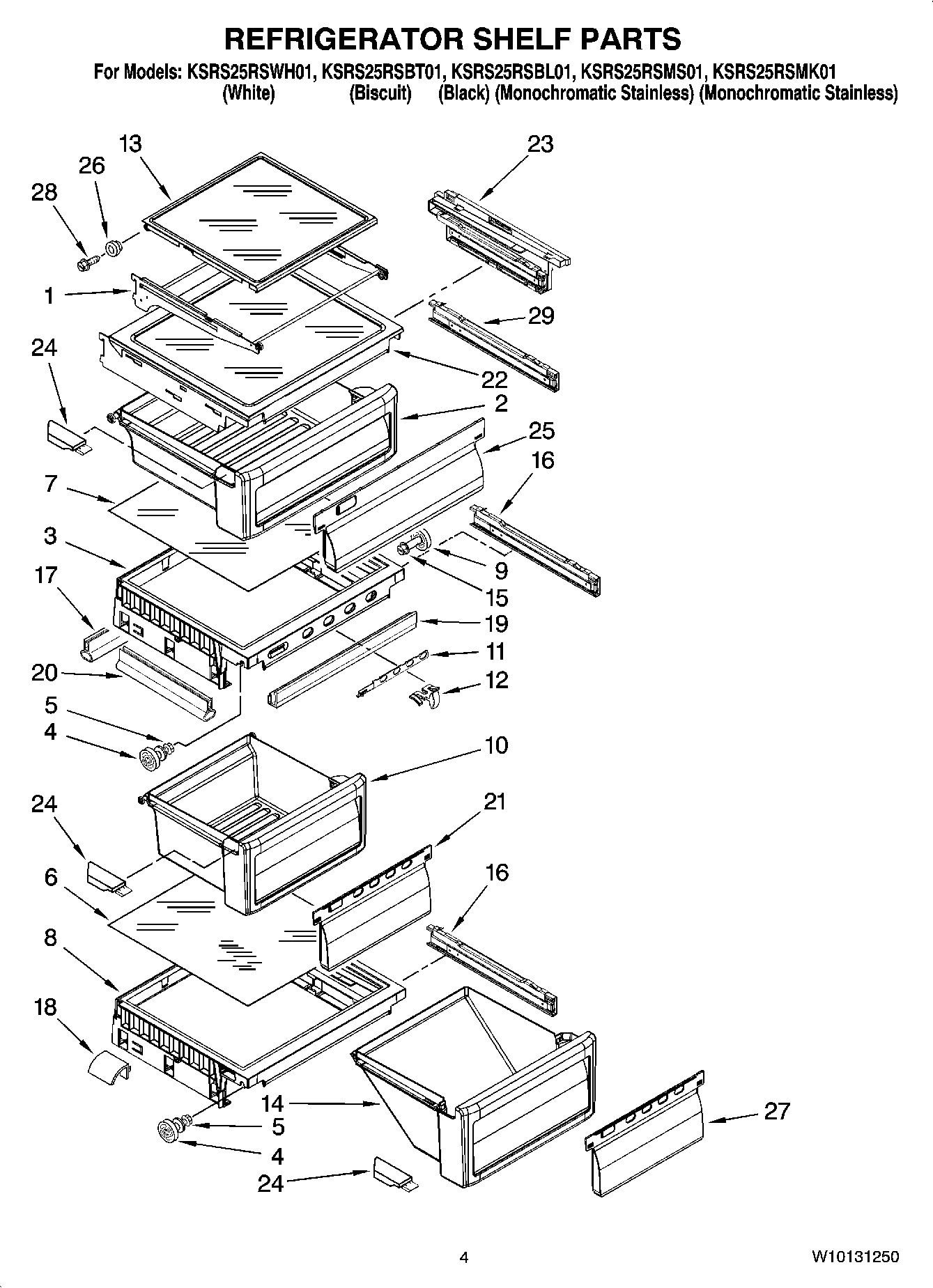 03 - REFRIGERATOR SHELF PARTS