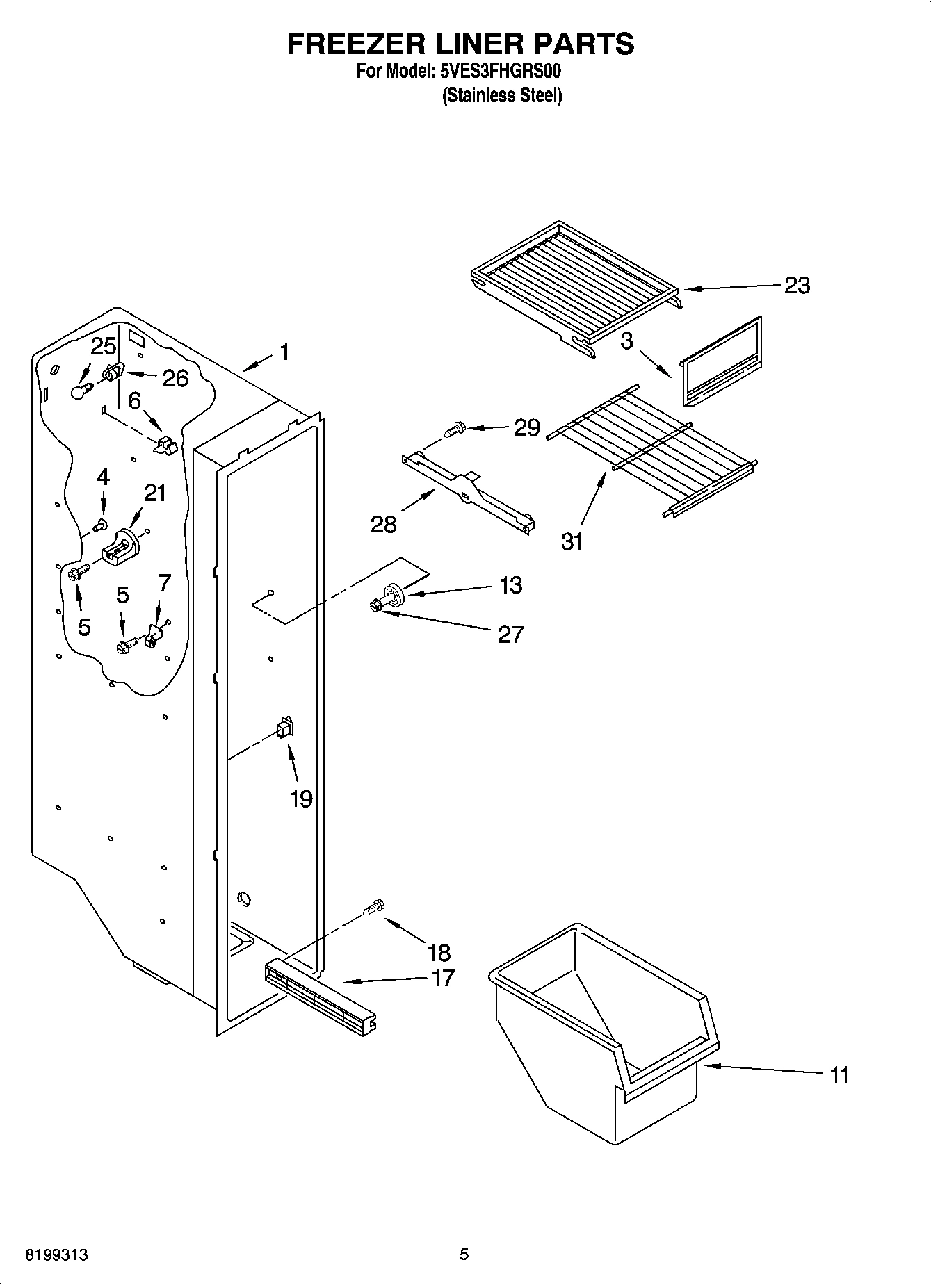 04 - FREEZER LINER PARTS