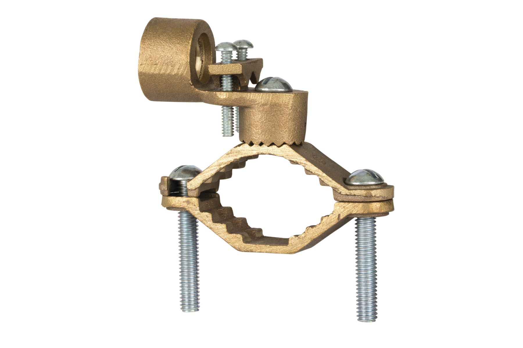 Bronze Ground Clamp for Rigid Conduit 11/4″ to 2″ Pipe, 3/4″ Hub NSI