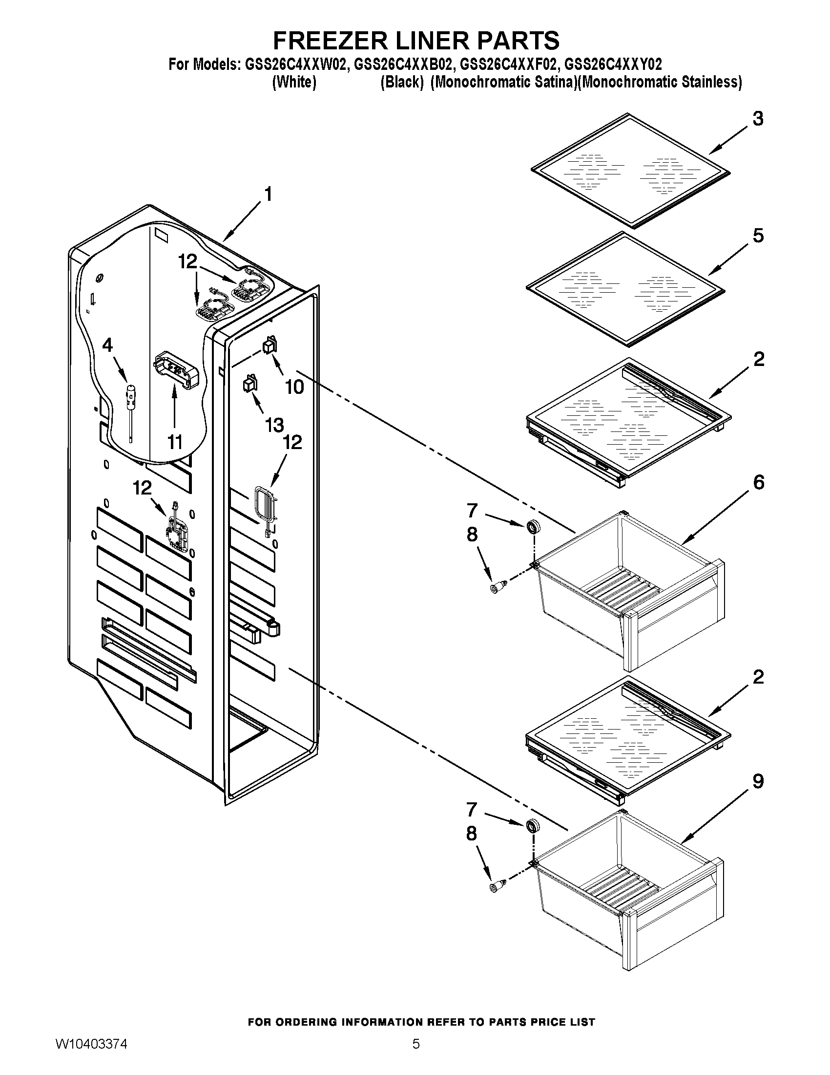 04 - FREEZER LINER PARTS
