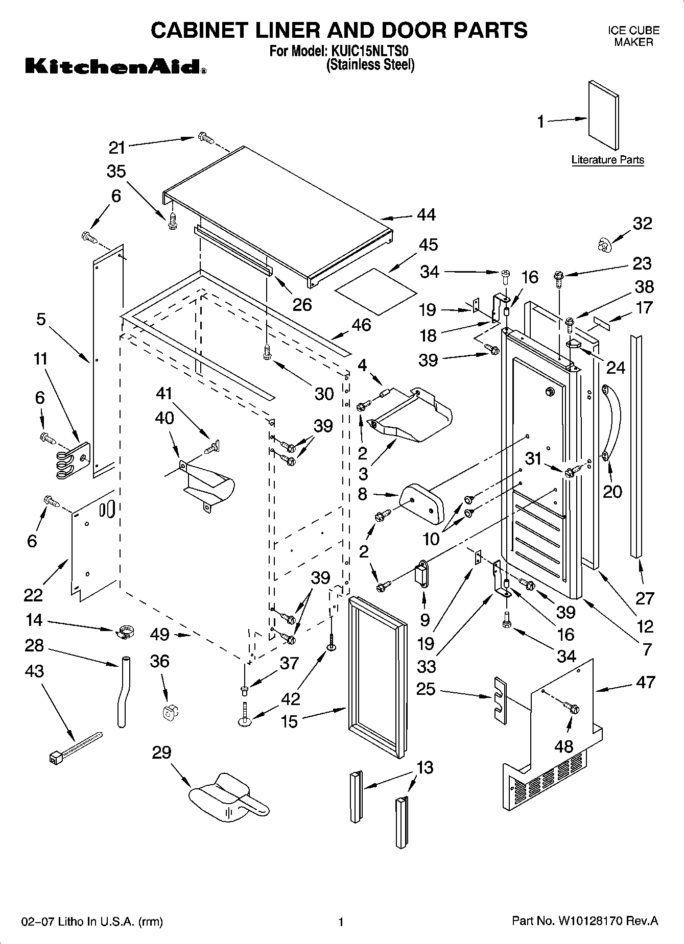 01 - CABINET LINER AND DOOR PARTS