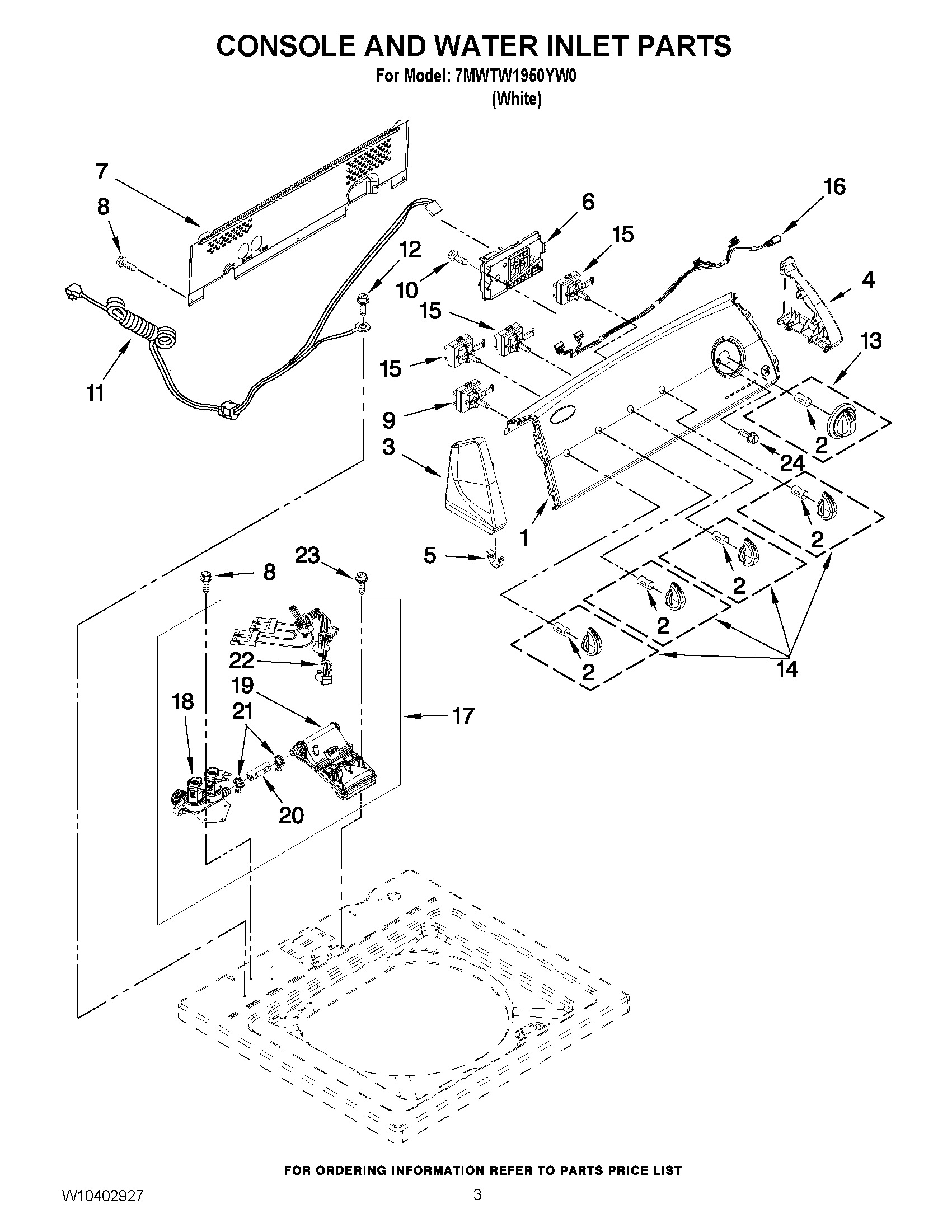 02 - CONSOLE AND WATER INLET PARTS
