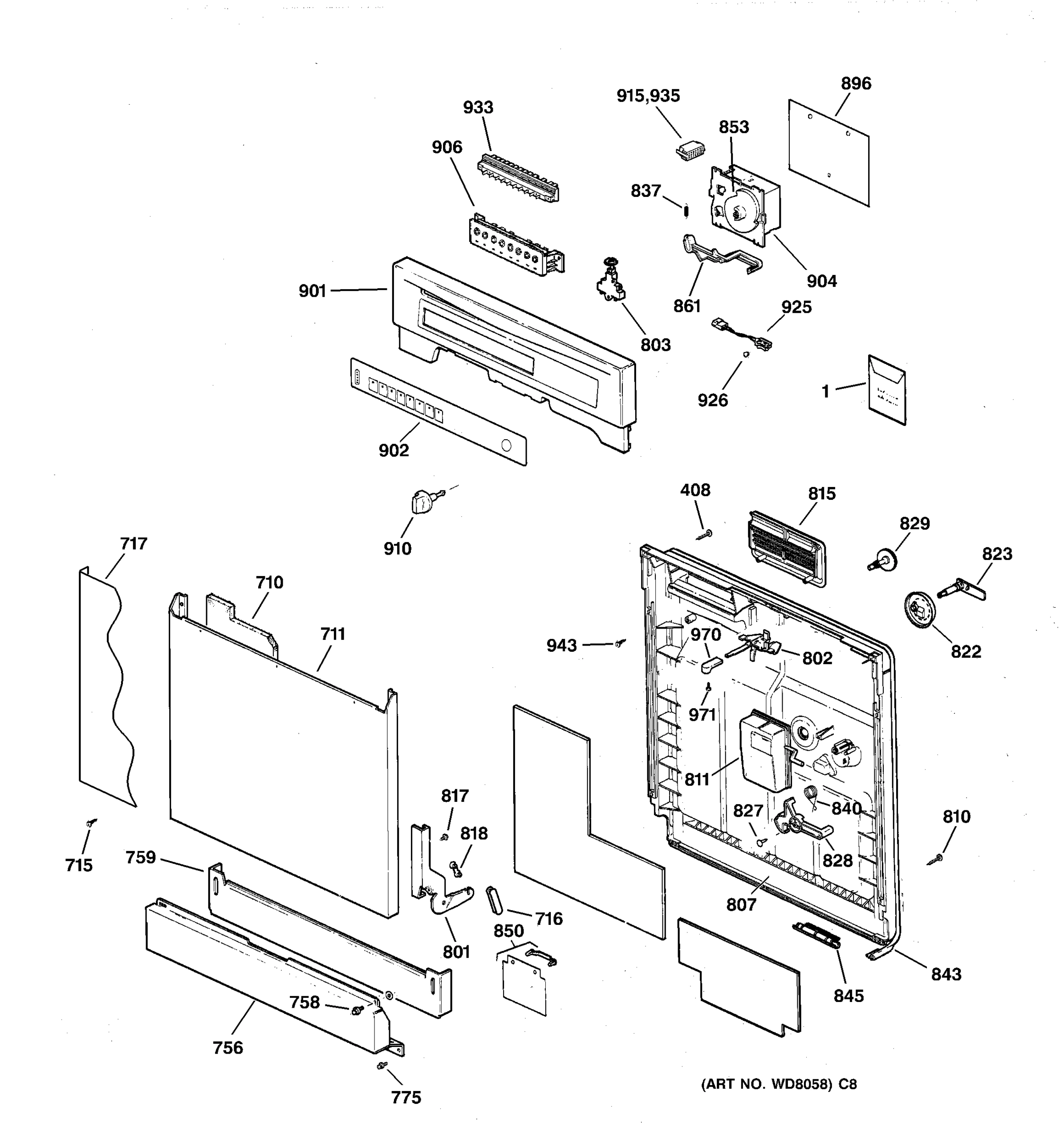 ESCUTCHEON & DOOR ASSEMBLY