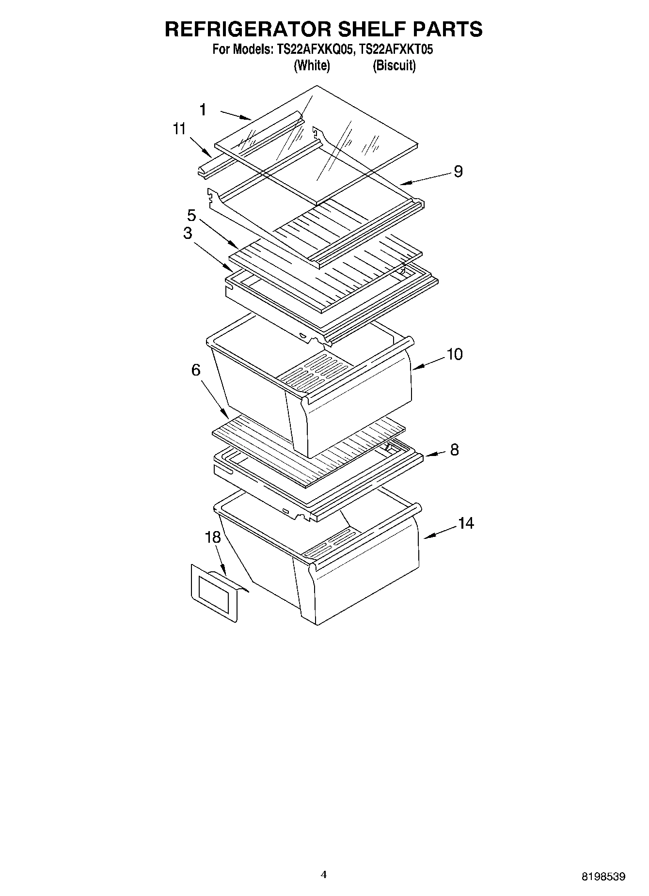 03 - REFRIGERATOR SHELF PARTS