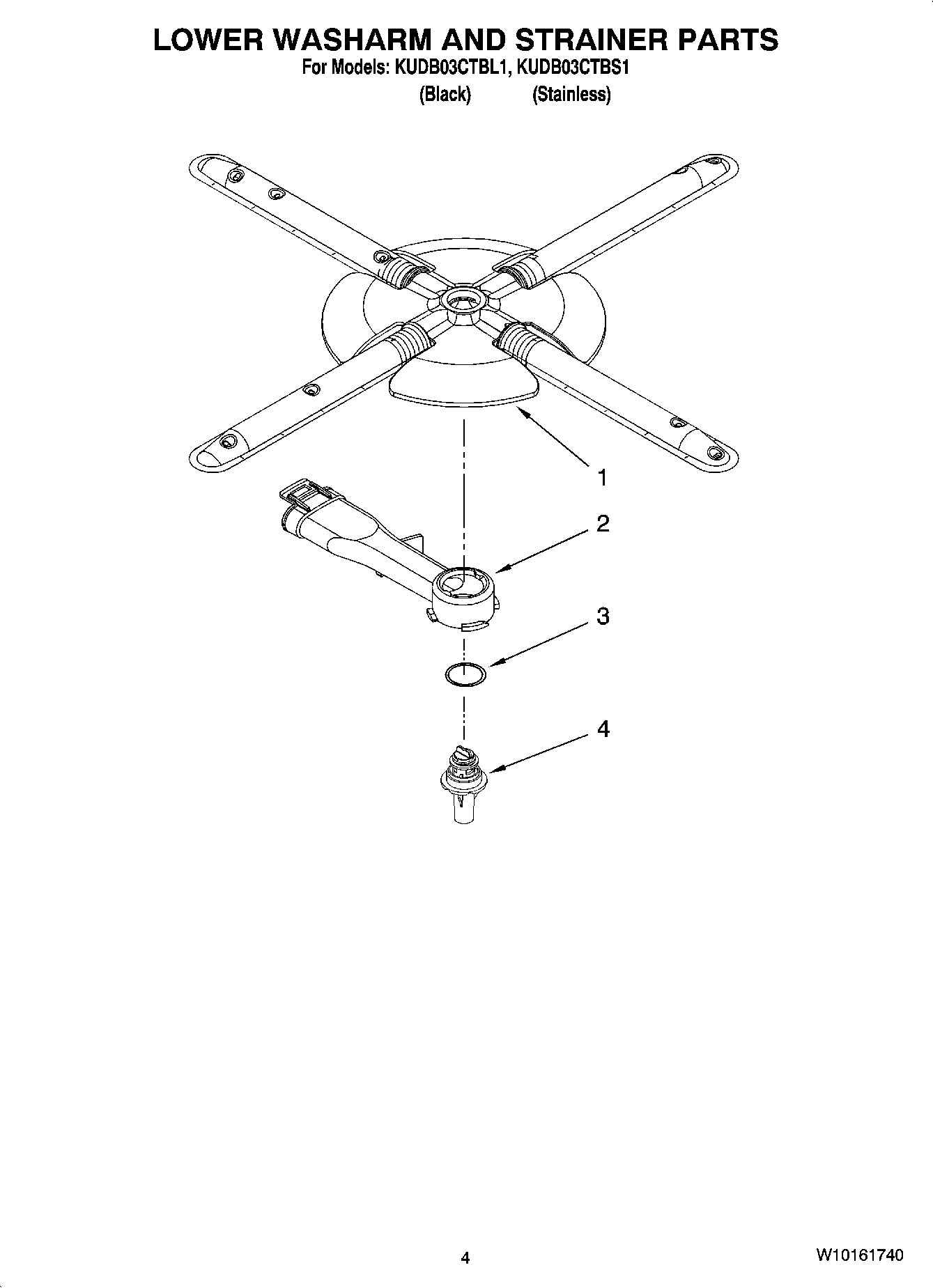 04 - LOWER WASHARM AND STRAINER PARTS