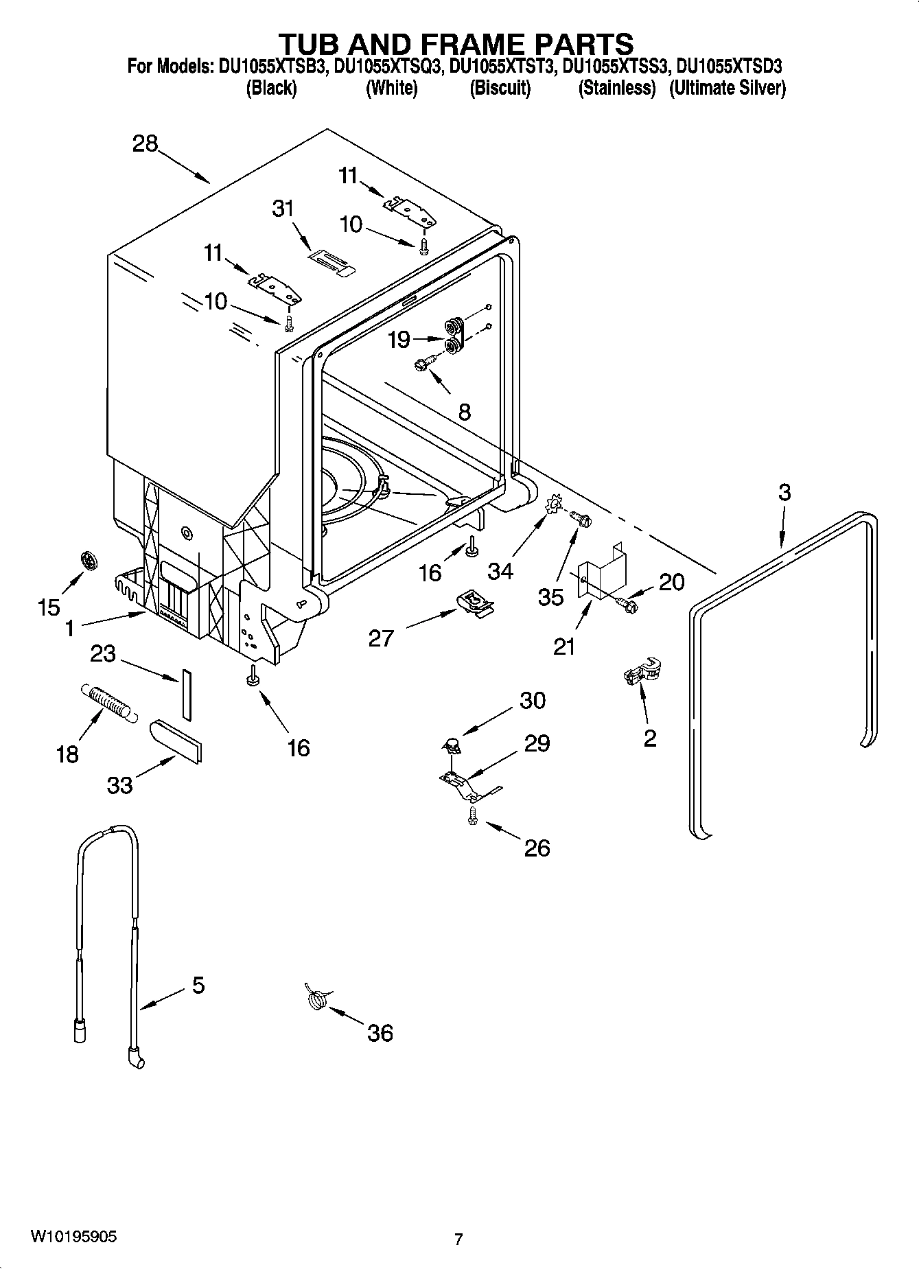 07 - TUB AND FRAME PARTS