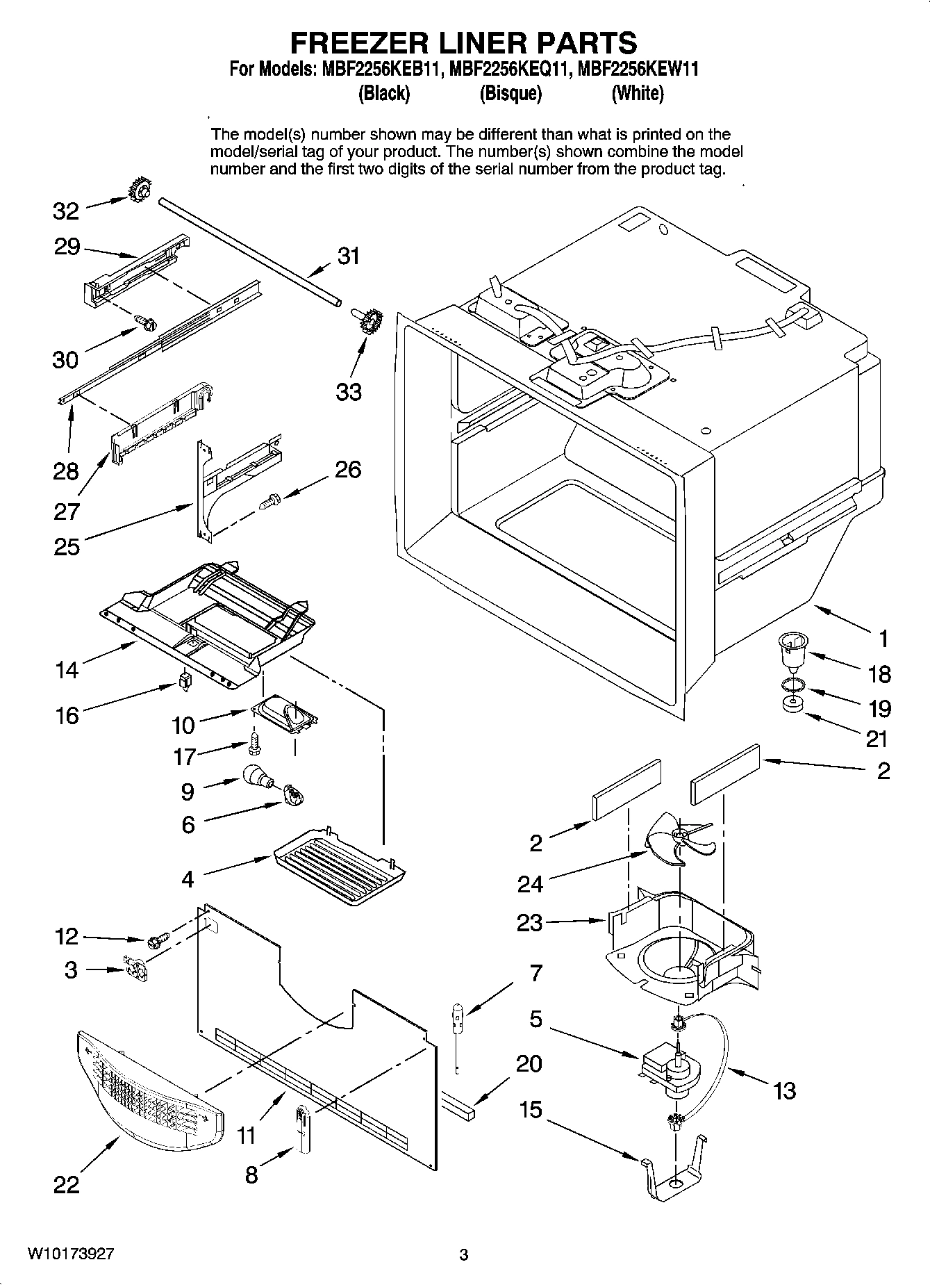 02 - FREEZER LINER PARTS