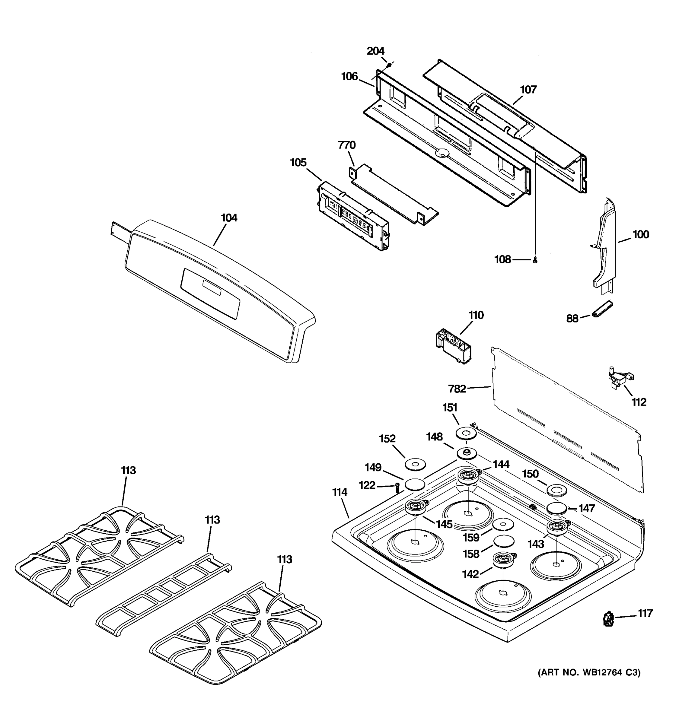 CONTROL PANEL & COOKTOP
