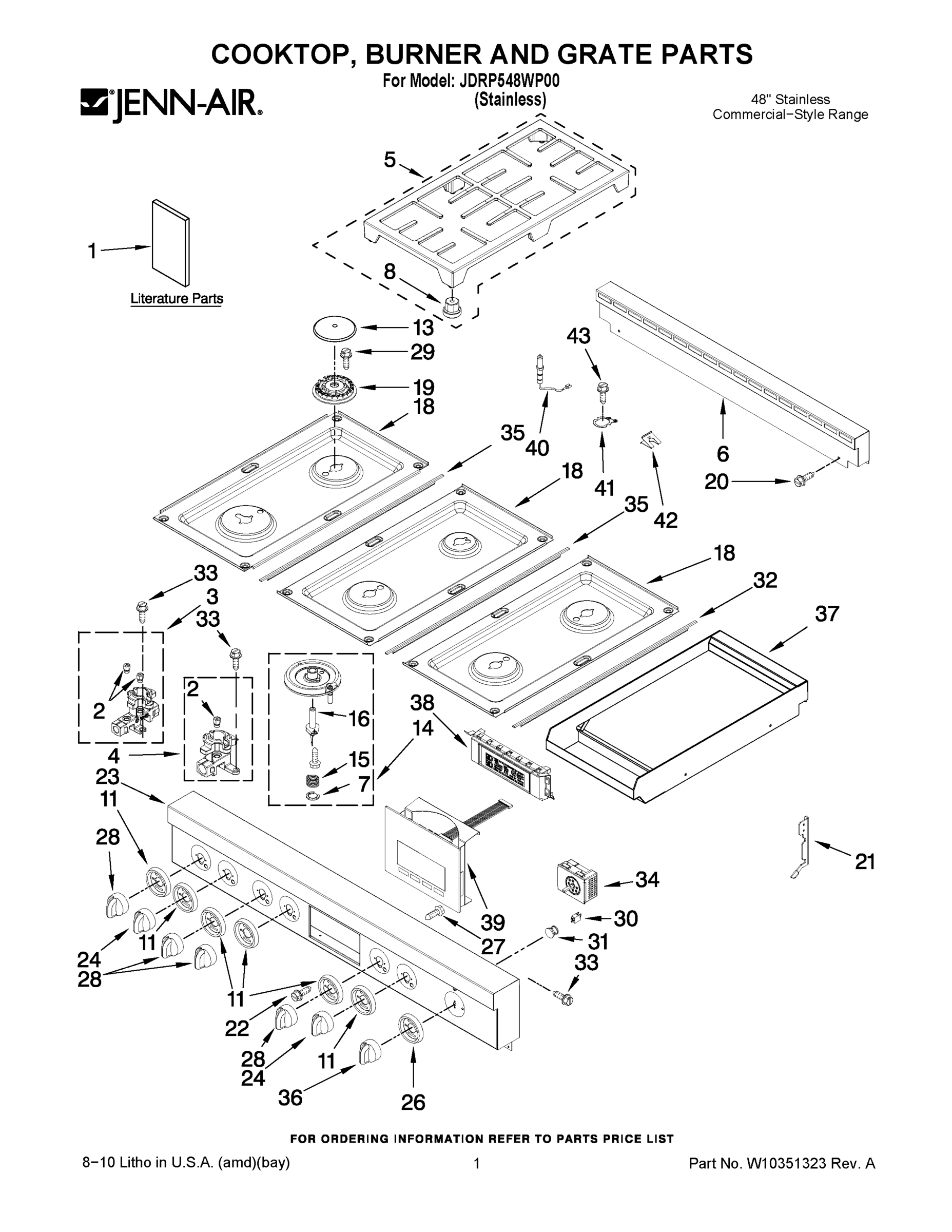 01 - COOKTOP, BURNER AND GRATE PARTS