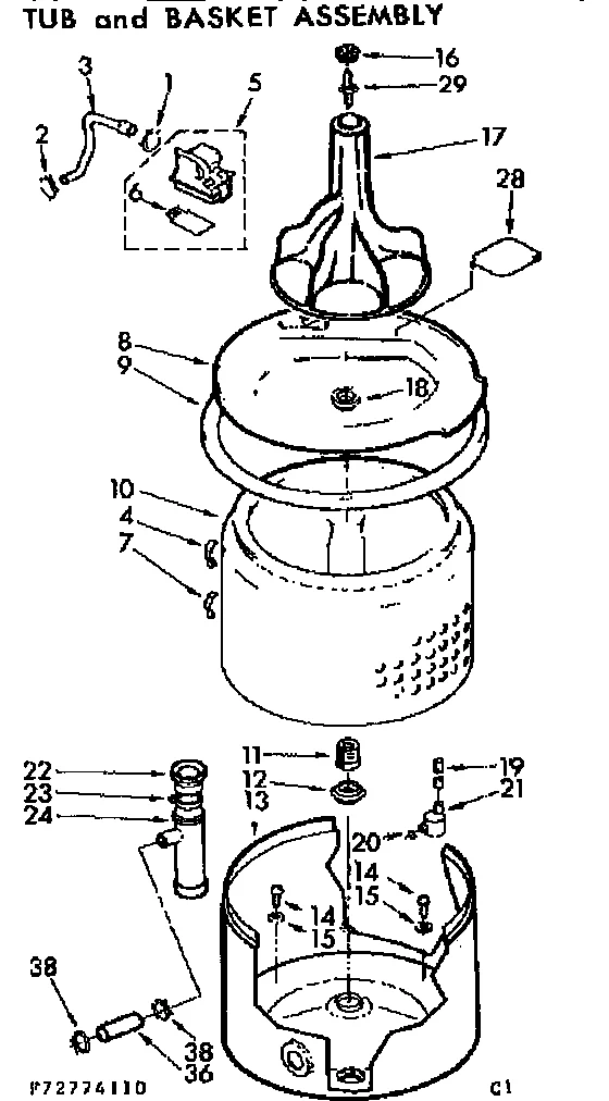 TUB AND BASKET ASSEMBLY