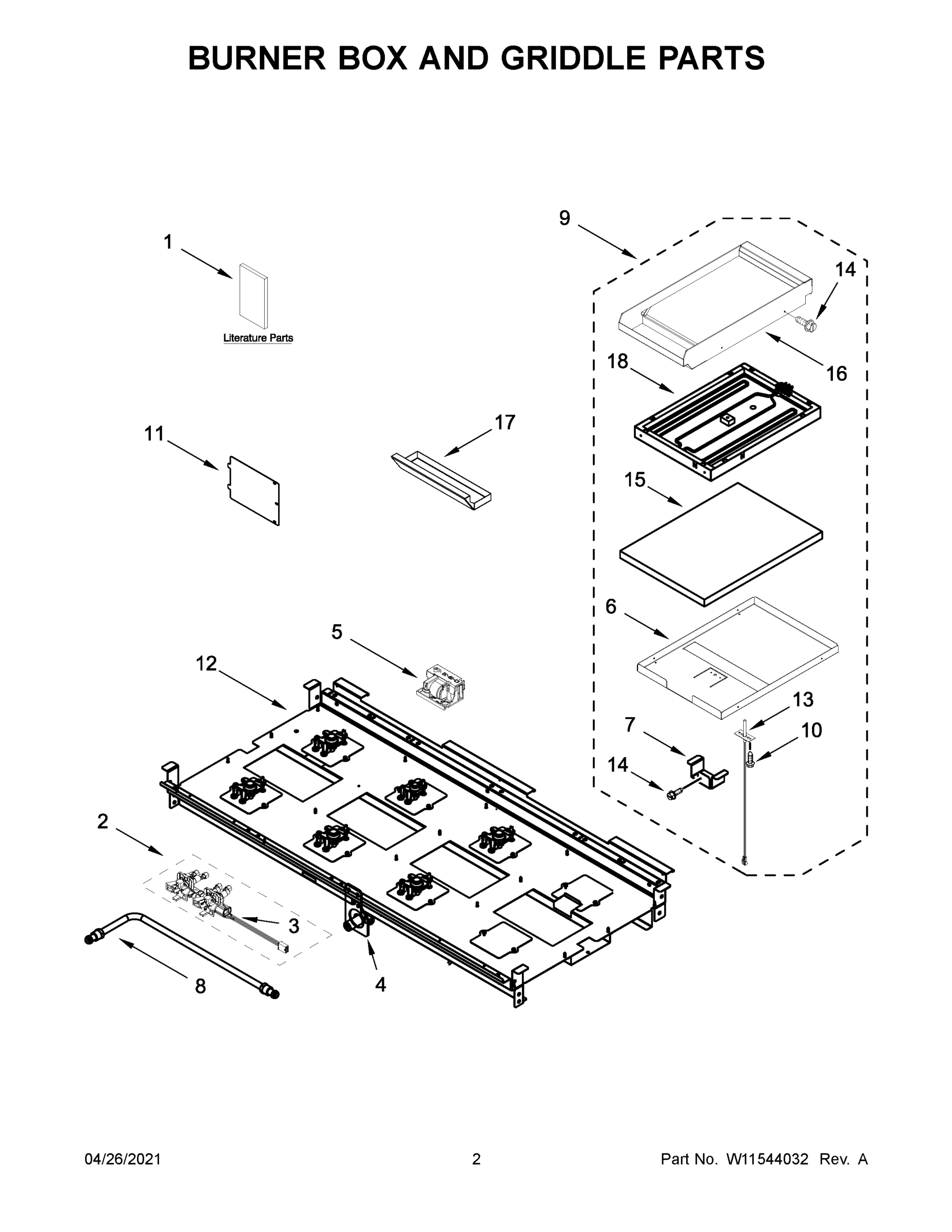 02 - BURNER BOX AND GRIDDLE PARTS