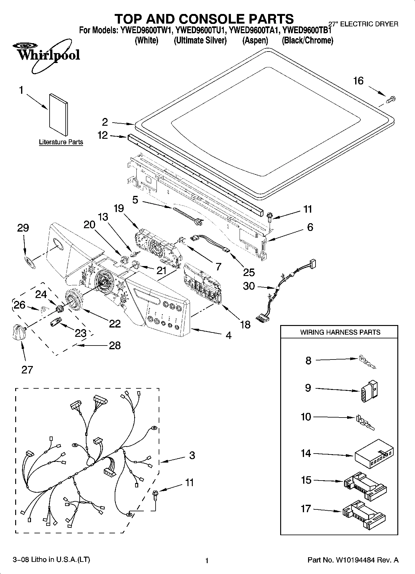 01 - TOP AND CONSOLE PARTS