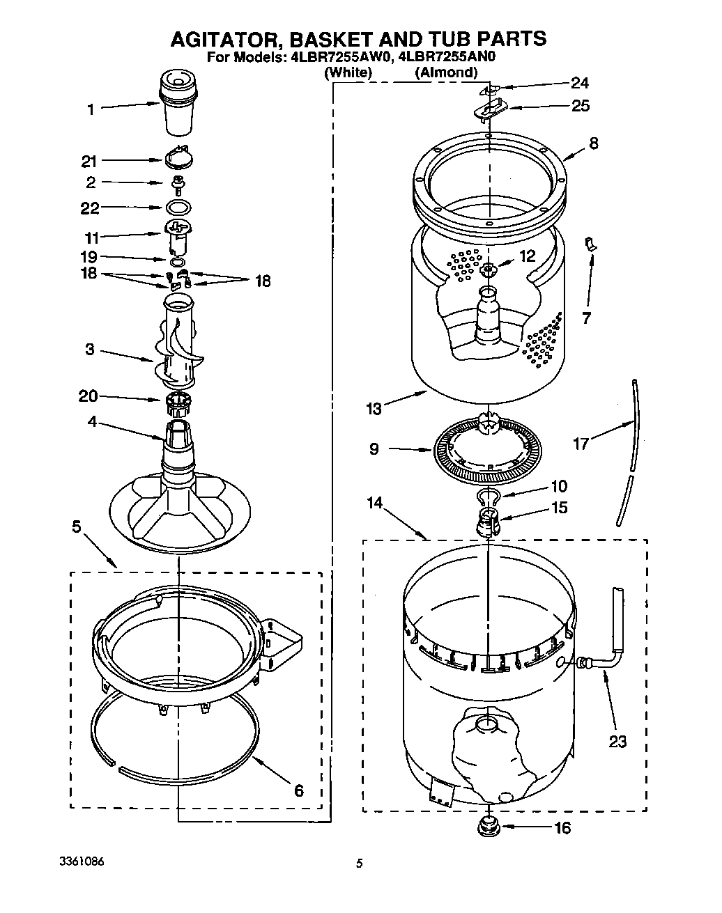 03 - AGITATOR, BASKET AND TUB