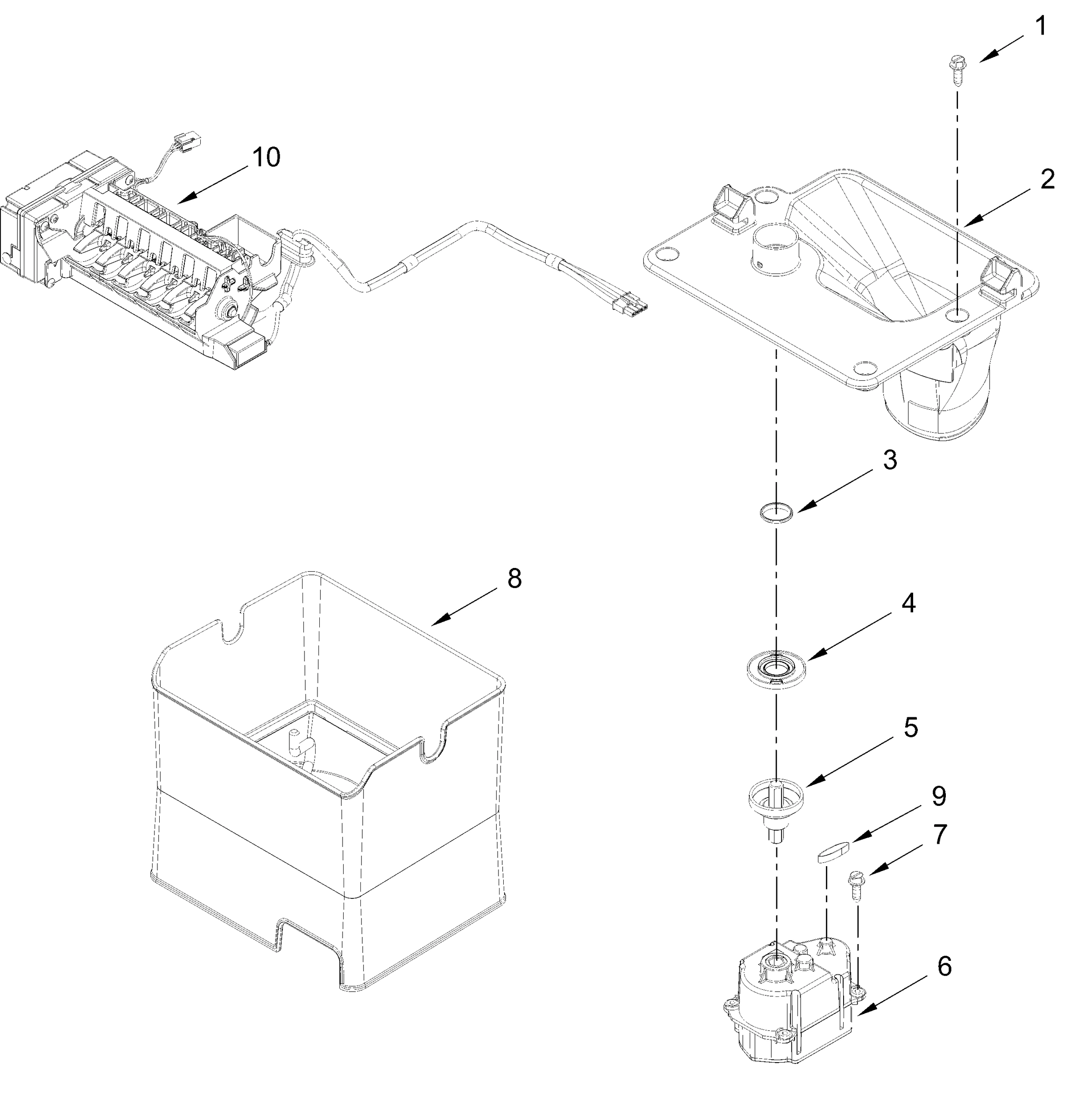 ICEMAKER AND ICE CONTAINER PARTS