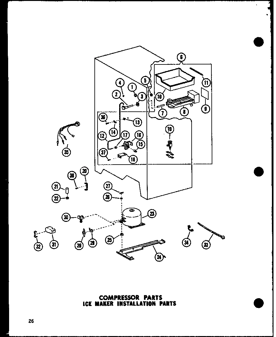 01 - COMP PARTS ICE MAKER INSTALLATION PARTS