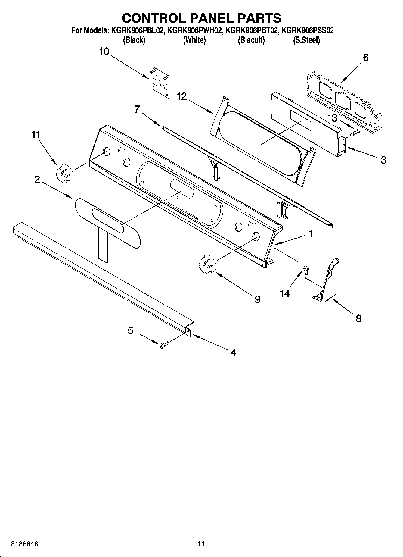 08 - CONTROL PANEL PARTS, OPTIONAL PARTS (NOT INCLUDED)