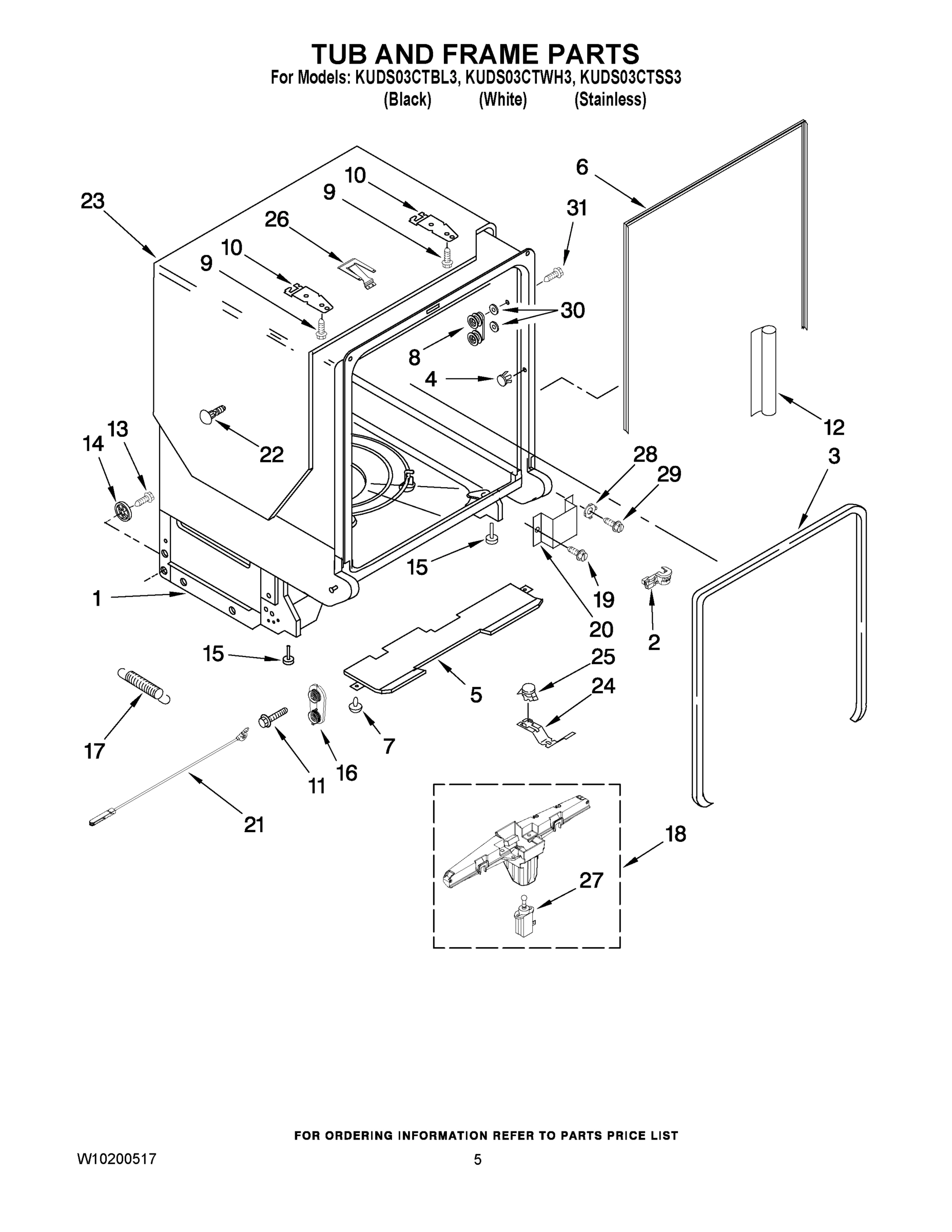 05 - TUB AND FRAME PARTS