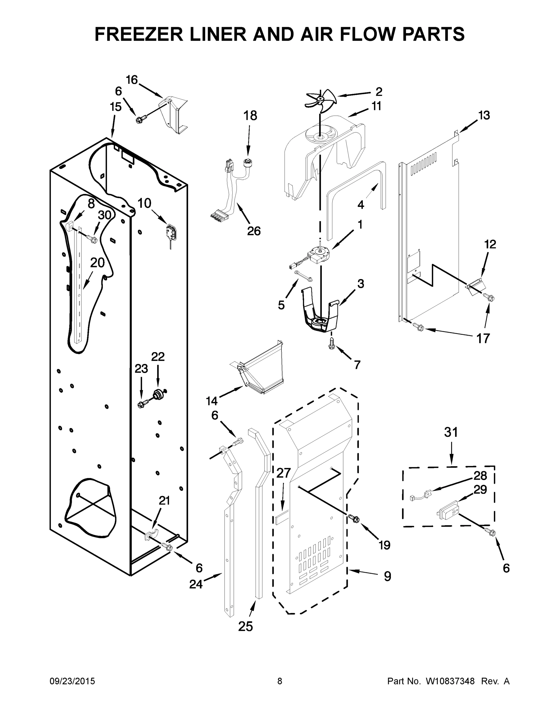 05 - FREEZER LINER AND AIR FLOW PARTS