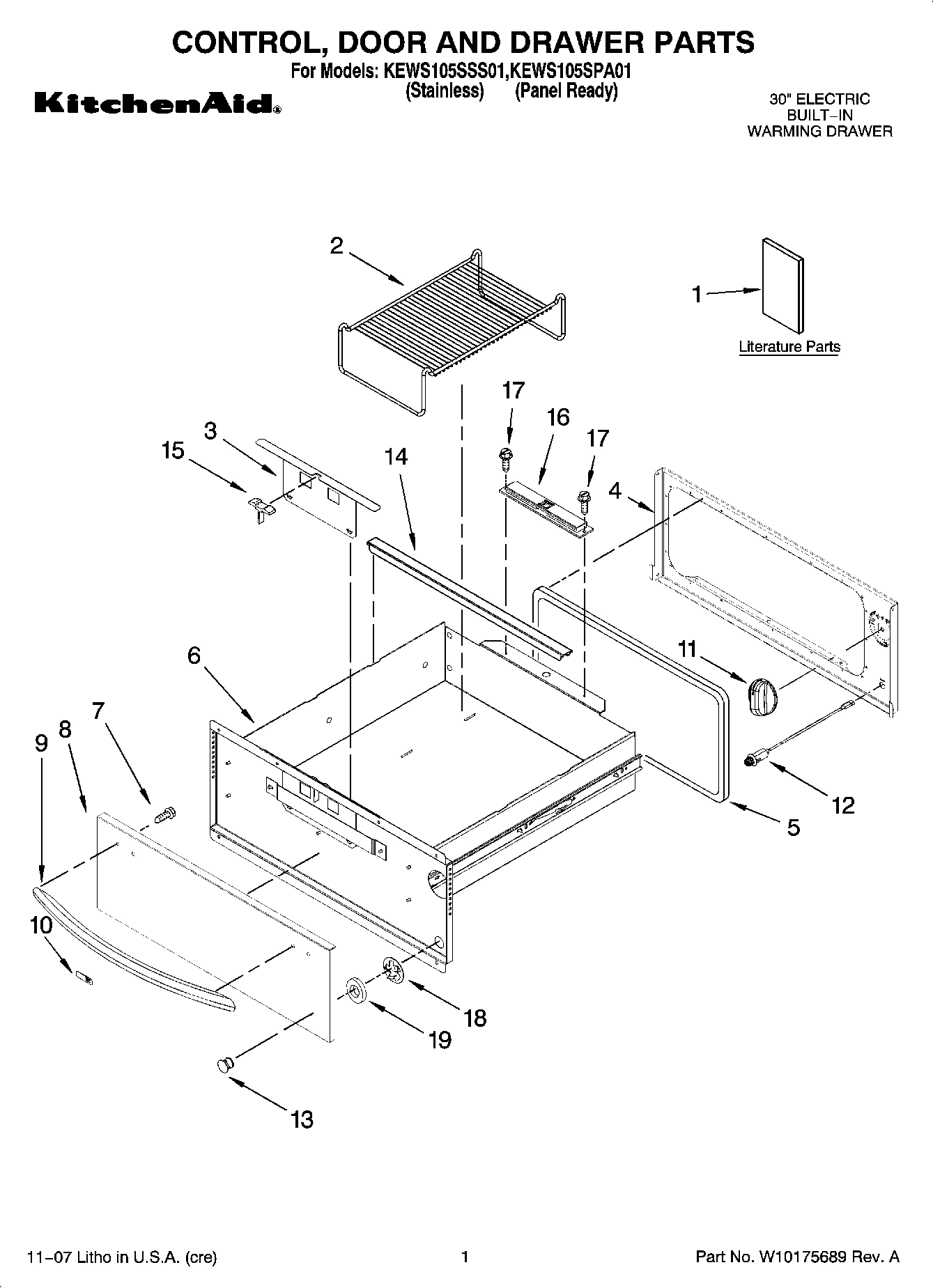 01 - CONTROL, DOOR AND DRAWER PARTS