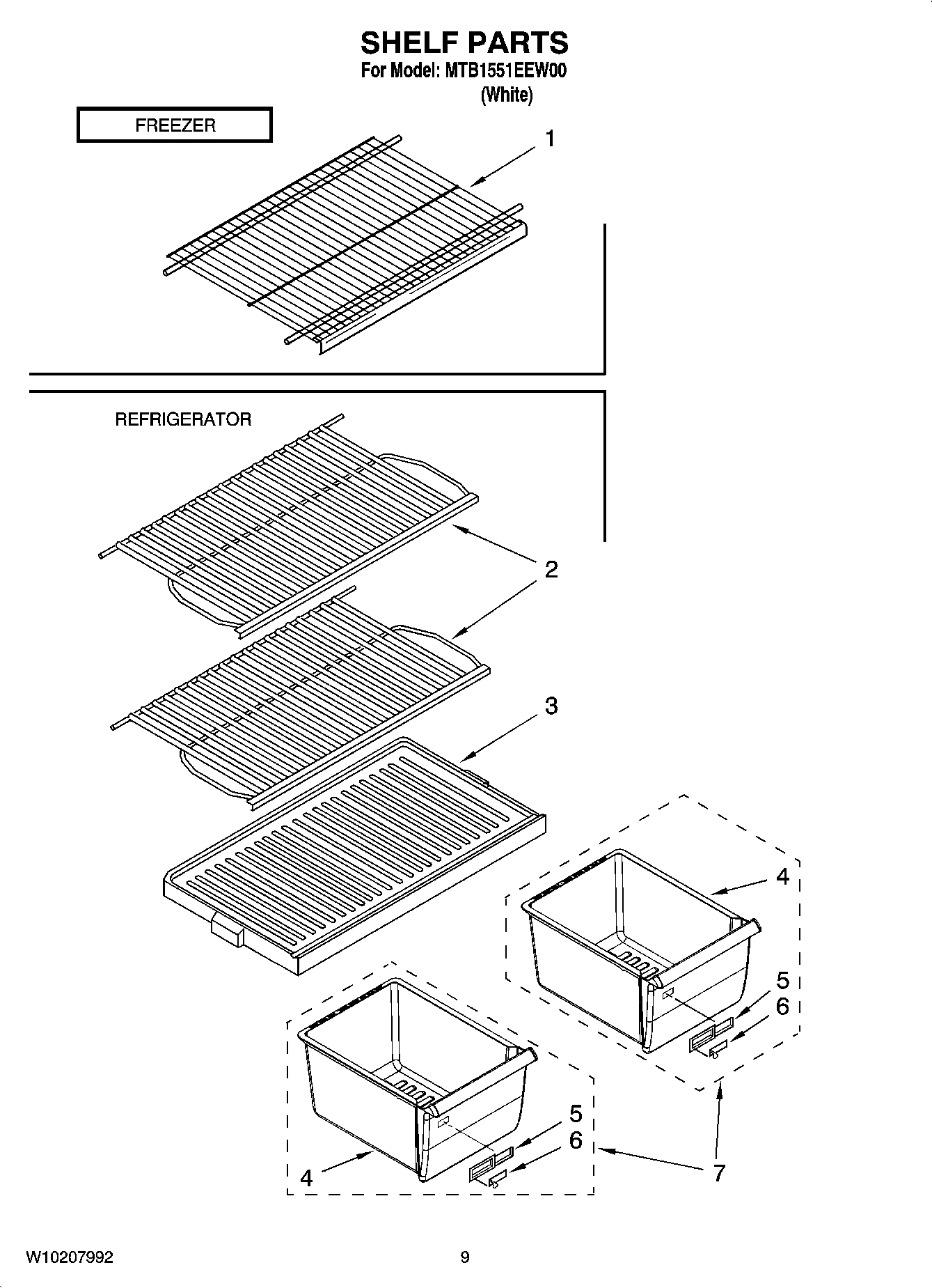 05 - SHELF PARTS, OPTIONAL PARTS (NOT INCLUDED)