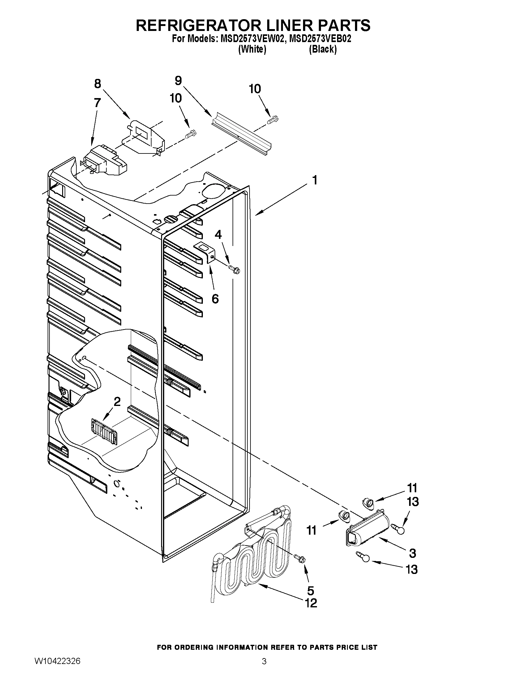 02 - REFRIGERATOR LINER PARTS