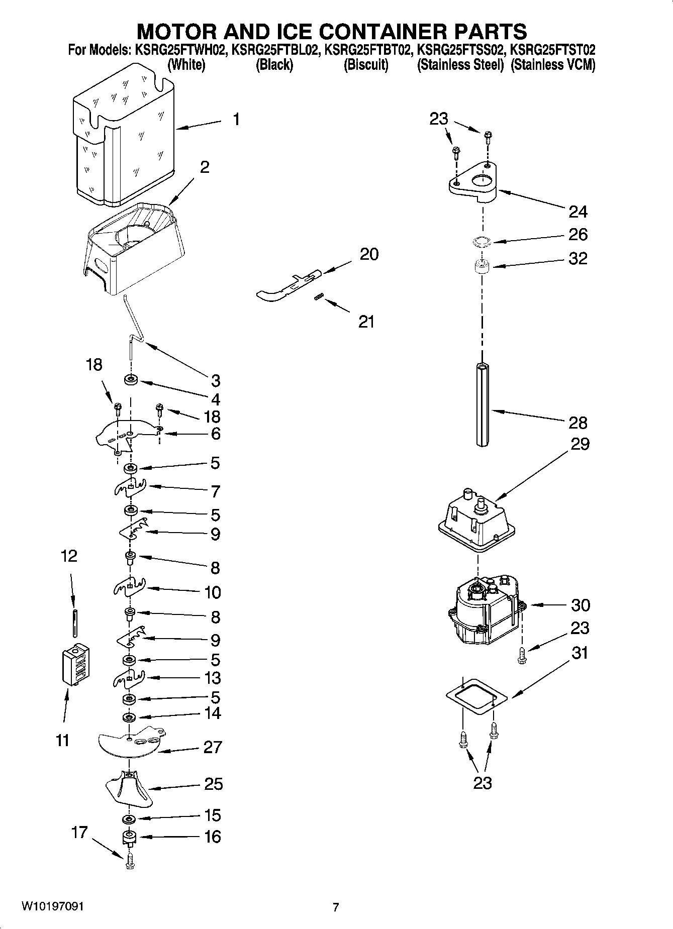 05 - MOTOR AND ICE CONTAINER PARTS