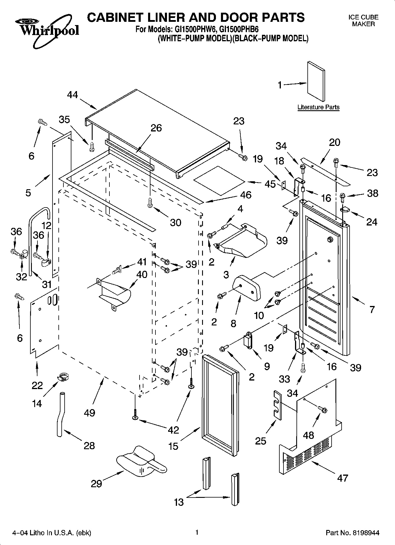 01 - CABINET LINER AND DOOR PARTS