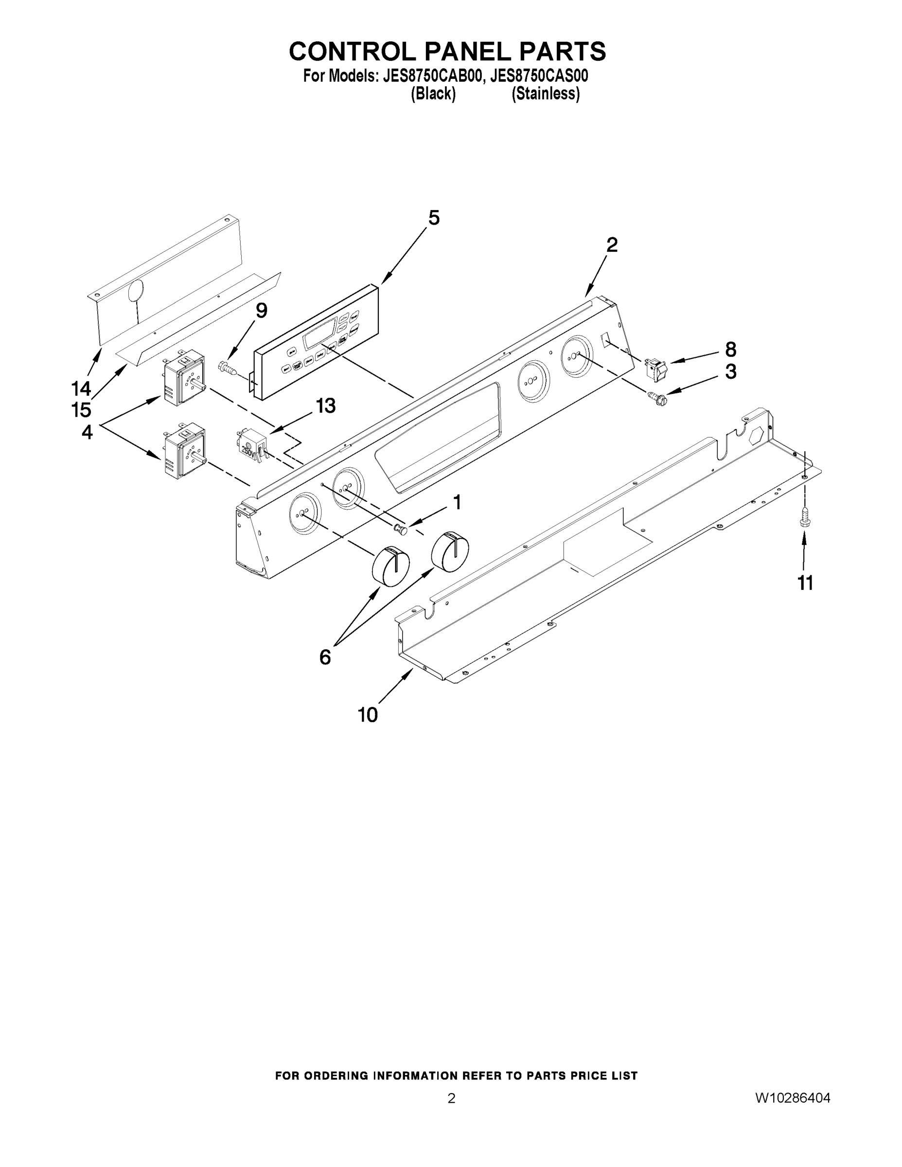 02 - CONTROL PANEL PARTS
