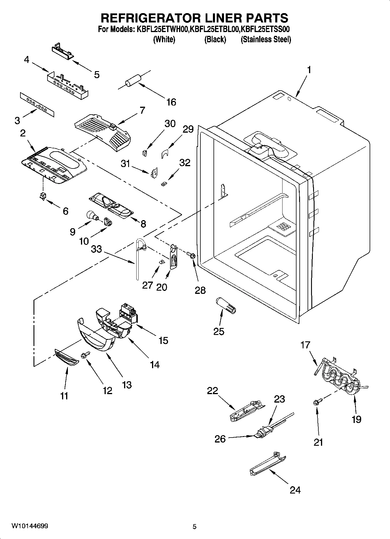 03 - REFRIGERATOR LINER PARTS