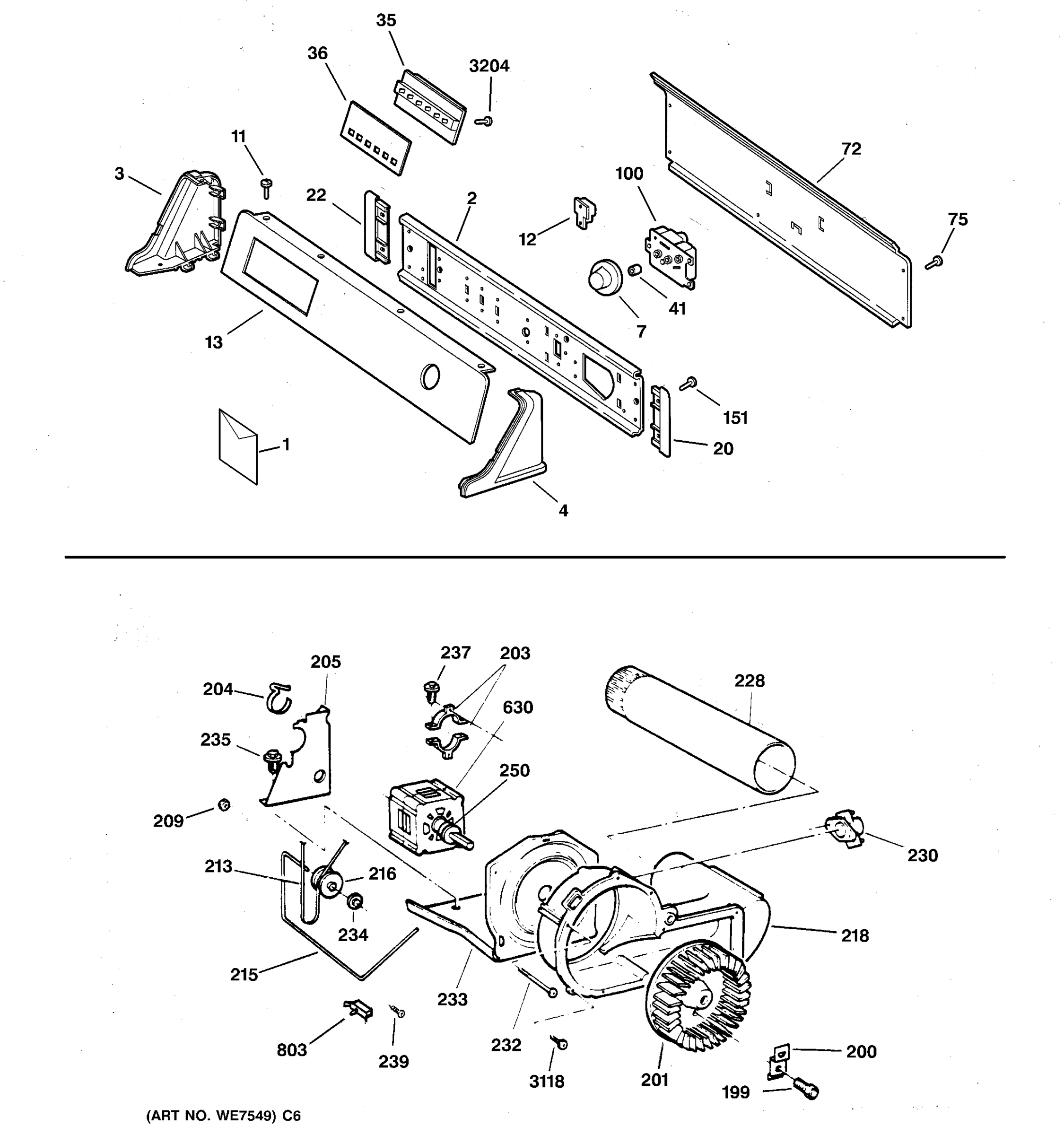 BACKSPLASH, BLOWER & MOTOR ASSEMBLY