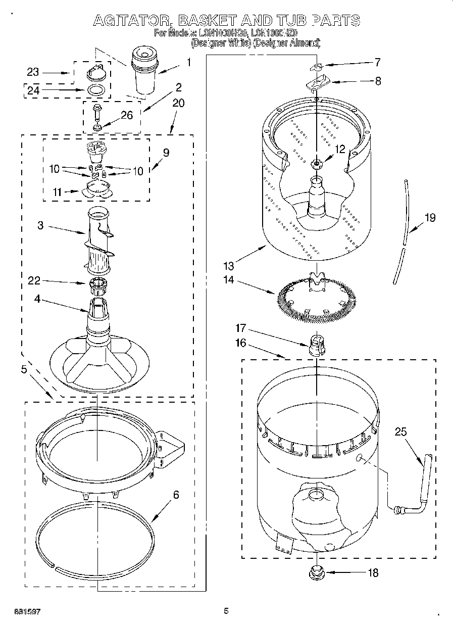 03 - AGITATOR, BASKET AND TUB