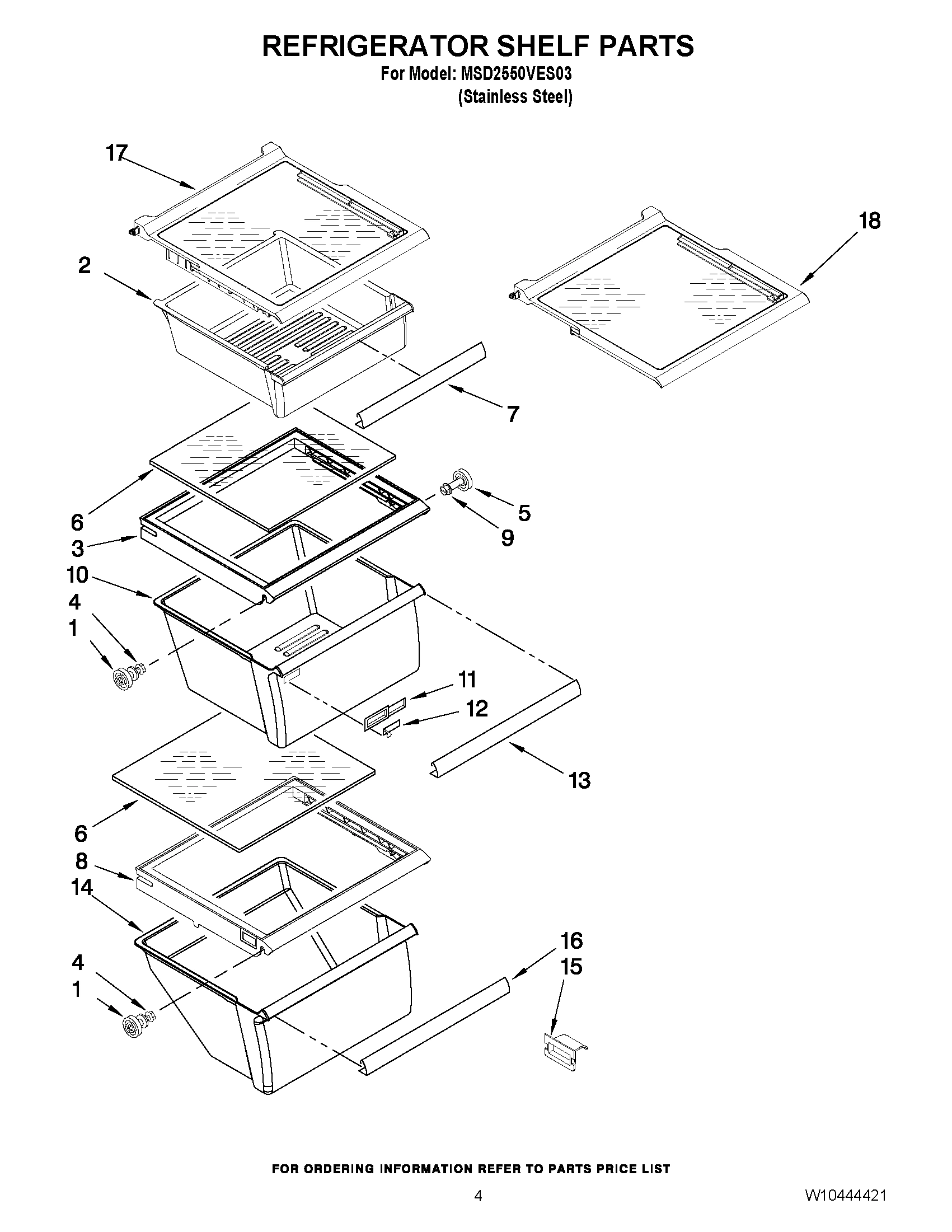 03 - REFRIGERATOR SHELF PARTS