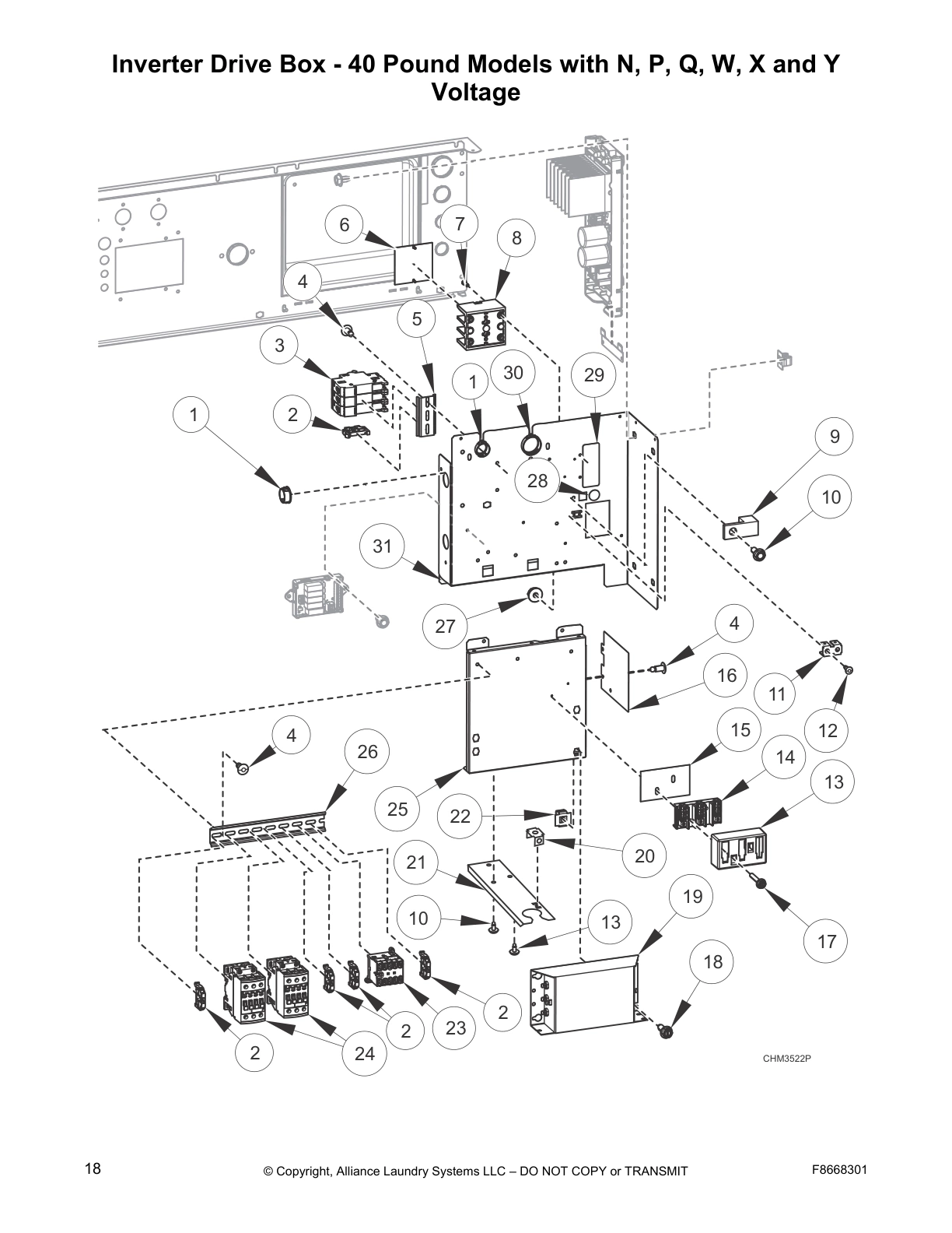Inverter Drive Box - 40 Pound Models with N, P, Q, W, X and Y
Voltage