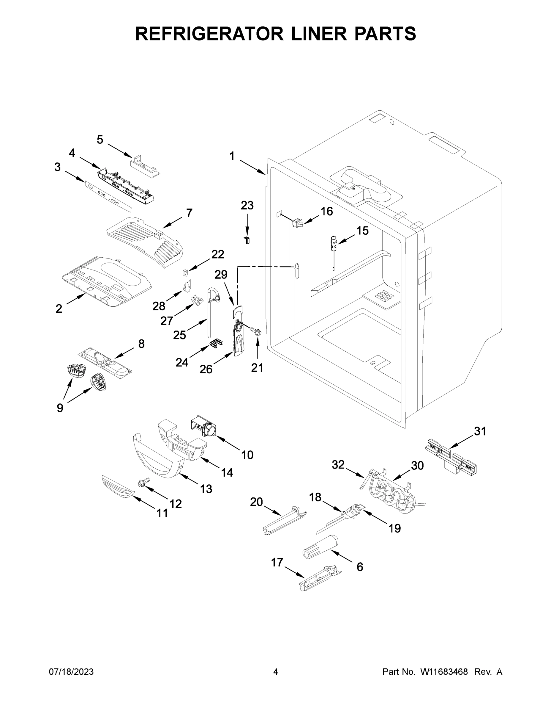 03 - REFRIGERATOR LINER PARTS