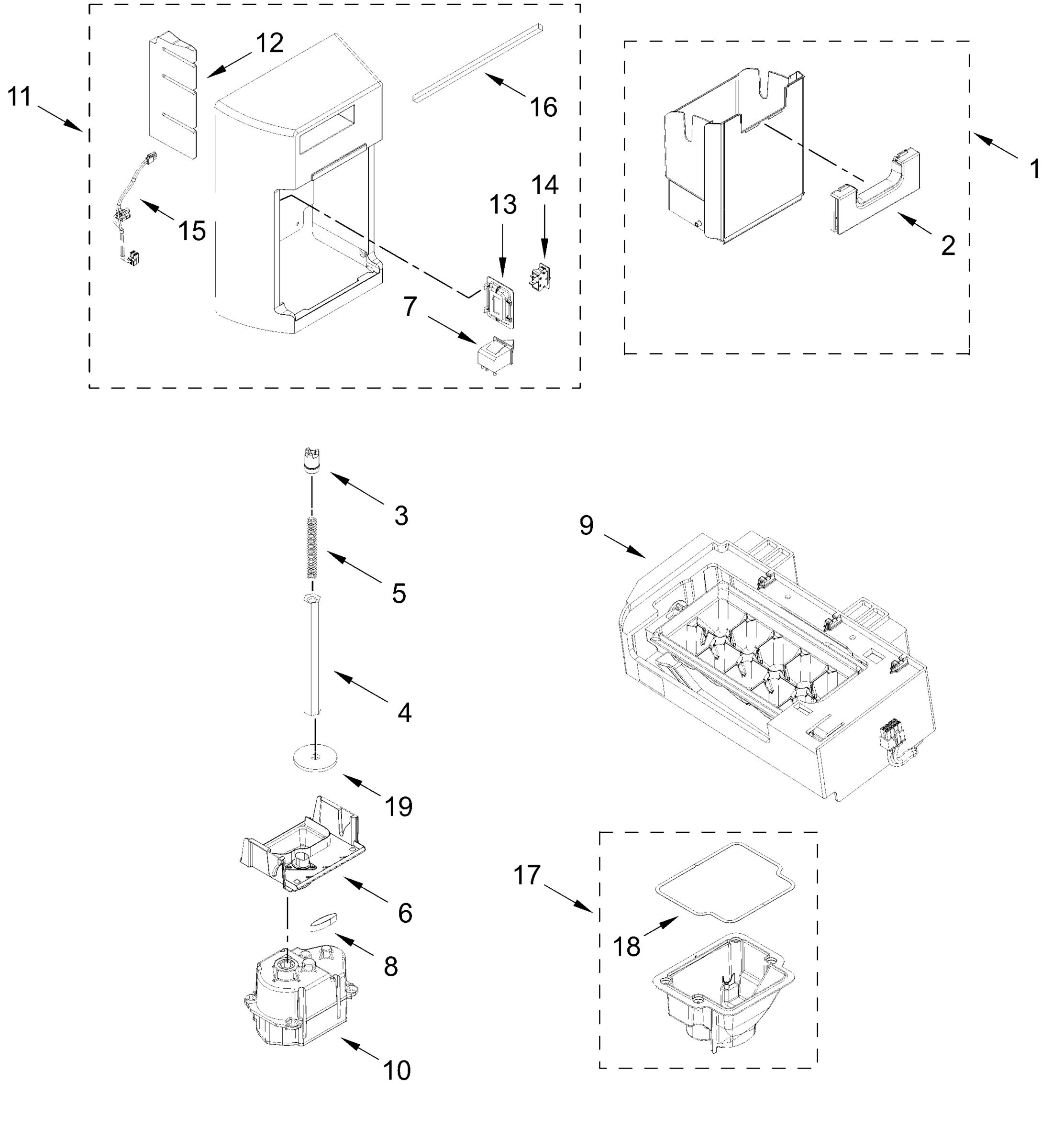 MOTOR AND ICE MAKER PARTS