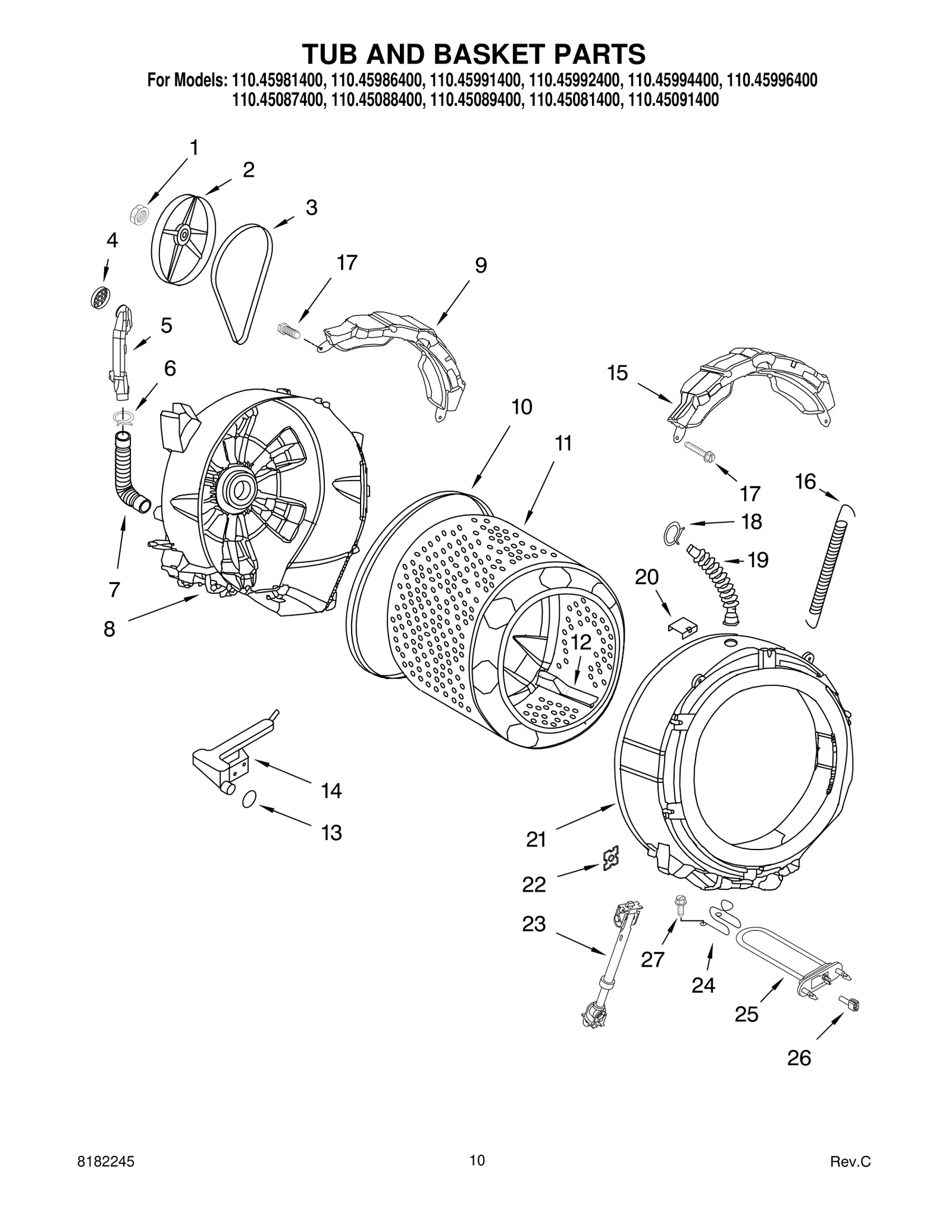 TUB AND BASKET PARTS