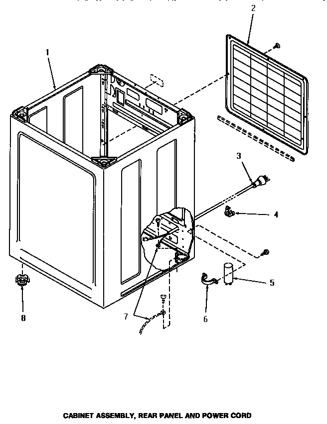 02 - CABINET ASSY, REAR PANEL & POWER CORD